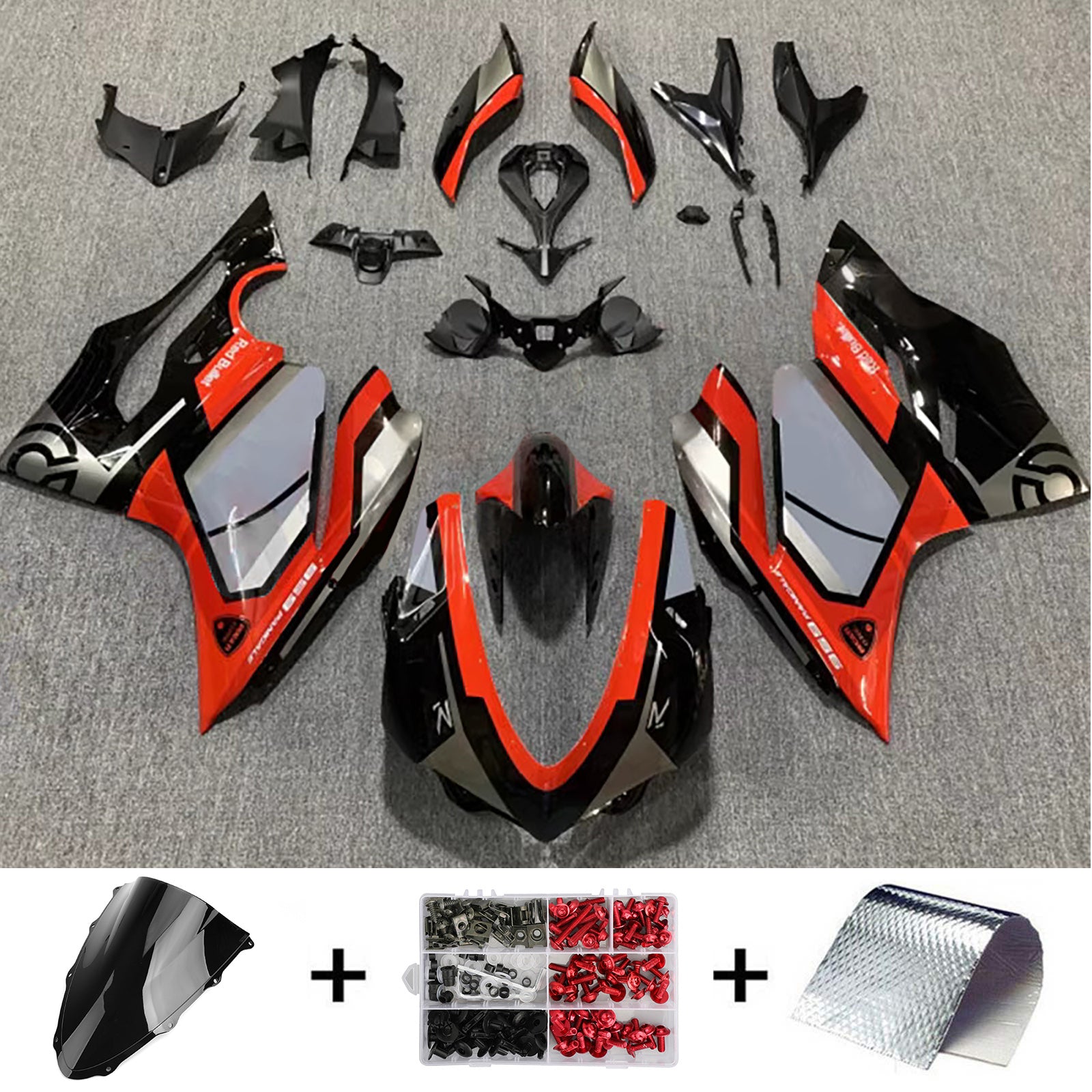 Amotopart 2015-2020 Ducati 1299/959 Gray Black Red Fairing Kit