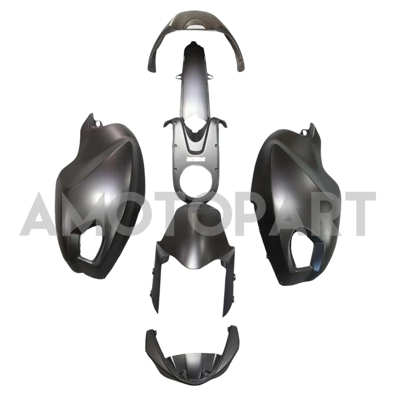 Amotopart Ducati All Years Monster 696/796/1100 S EVO All Black Fairing Kit