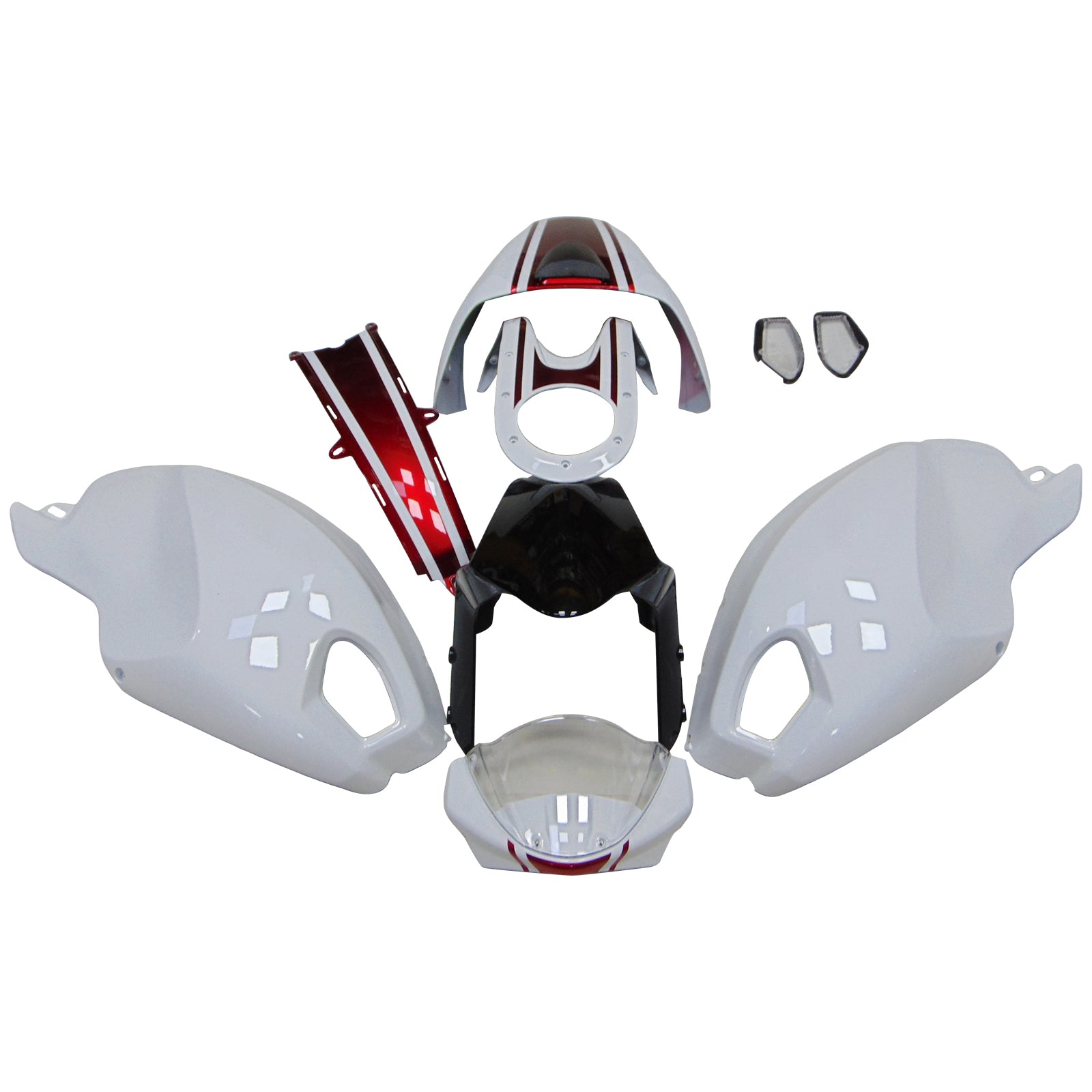 Amotopart Ducati All Years Monster 696/796/1100 S EVO White Fairring Kit