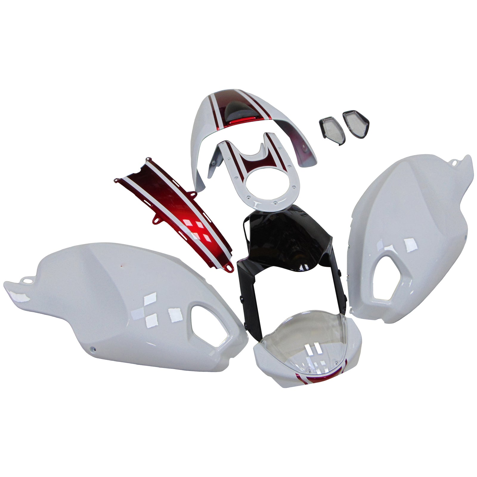 Amotopart Ducati All Years Monster 696/796/1100 S EVO White Fairring Kit