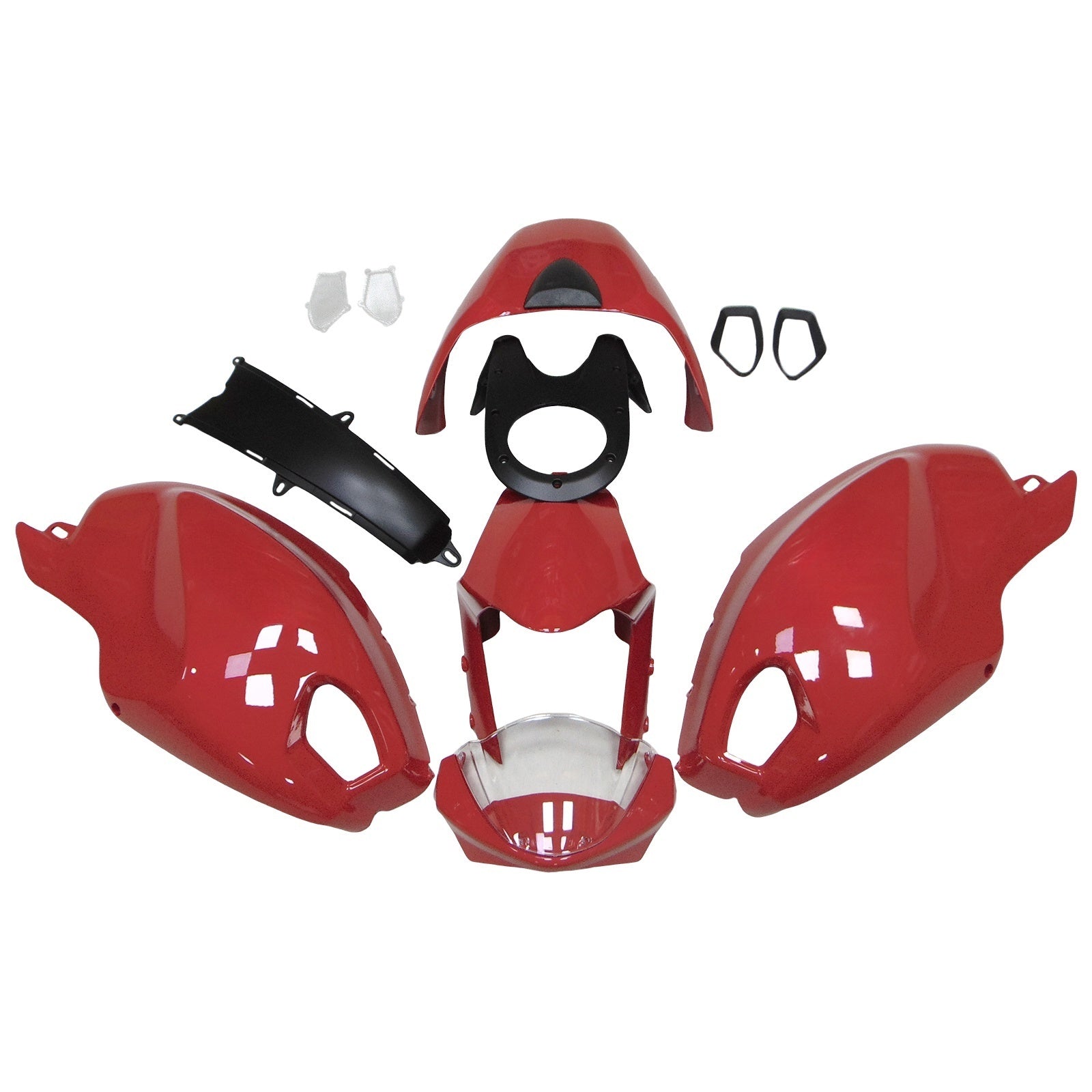 Amotopart Ducati All Years Monster 696/796/1100 S Evo All Red Fairing Kit