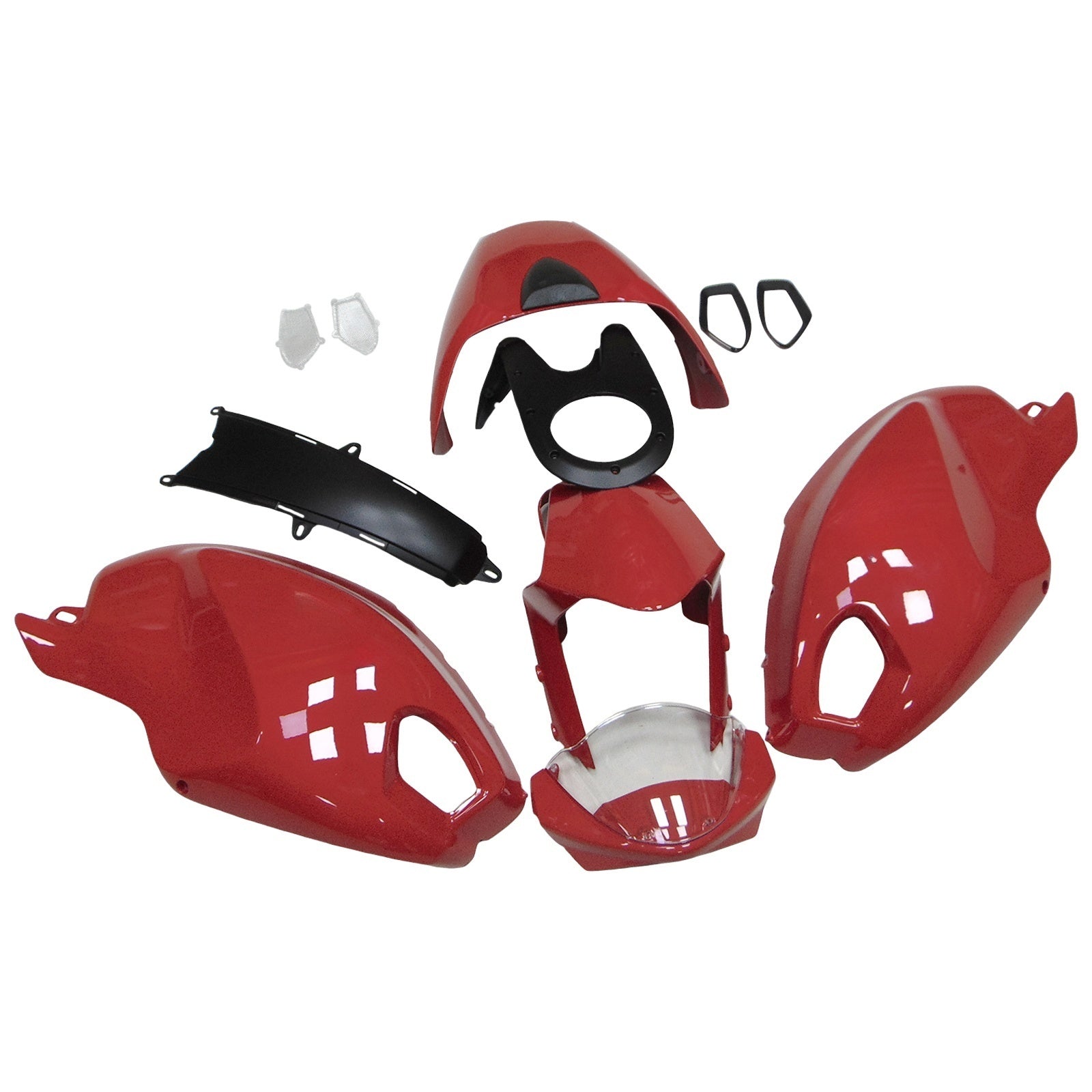 Amotopart Ducati All Years Monster 696/796/1100 S Evo All Red Fairing Kit