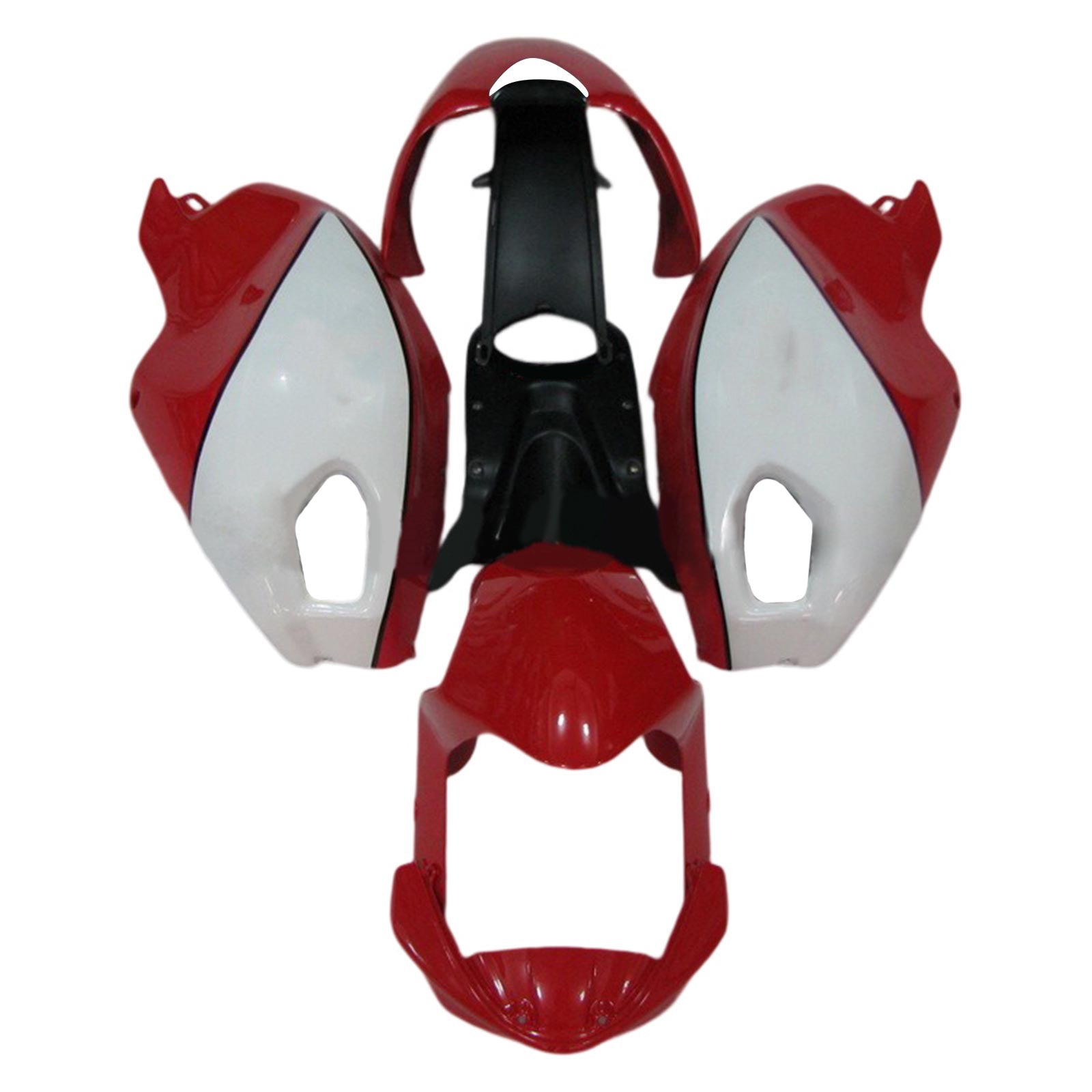 Amotopart Toutes Années Ducati Monster 696 796 1100 S EVO Rouge&Kit de carénage blanc Style1