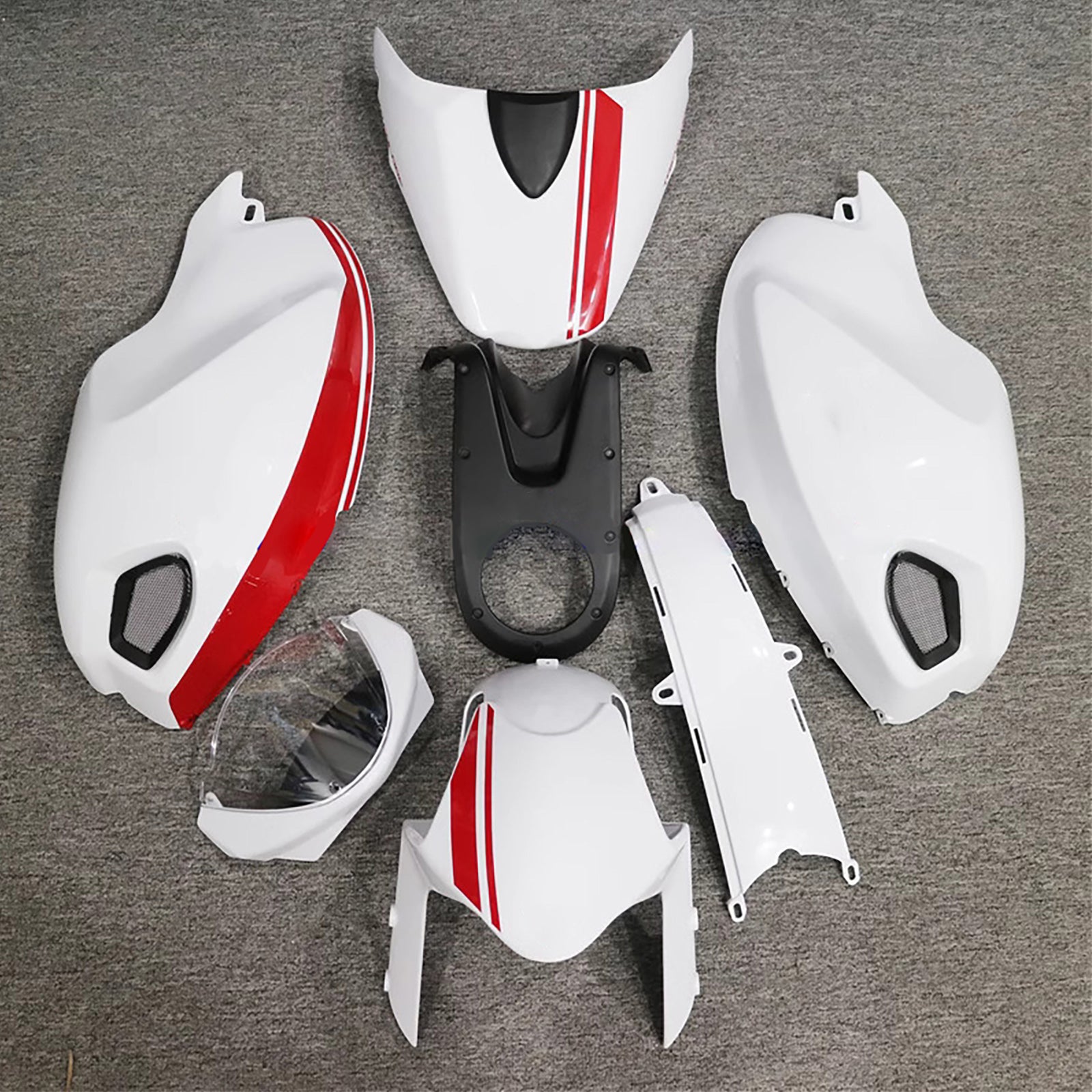 AMOTOPT Todos os anos Ducati Monster 696/796/1100 S EVO White Red Fairing Kit