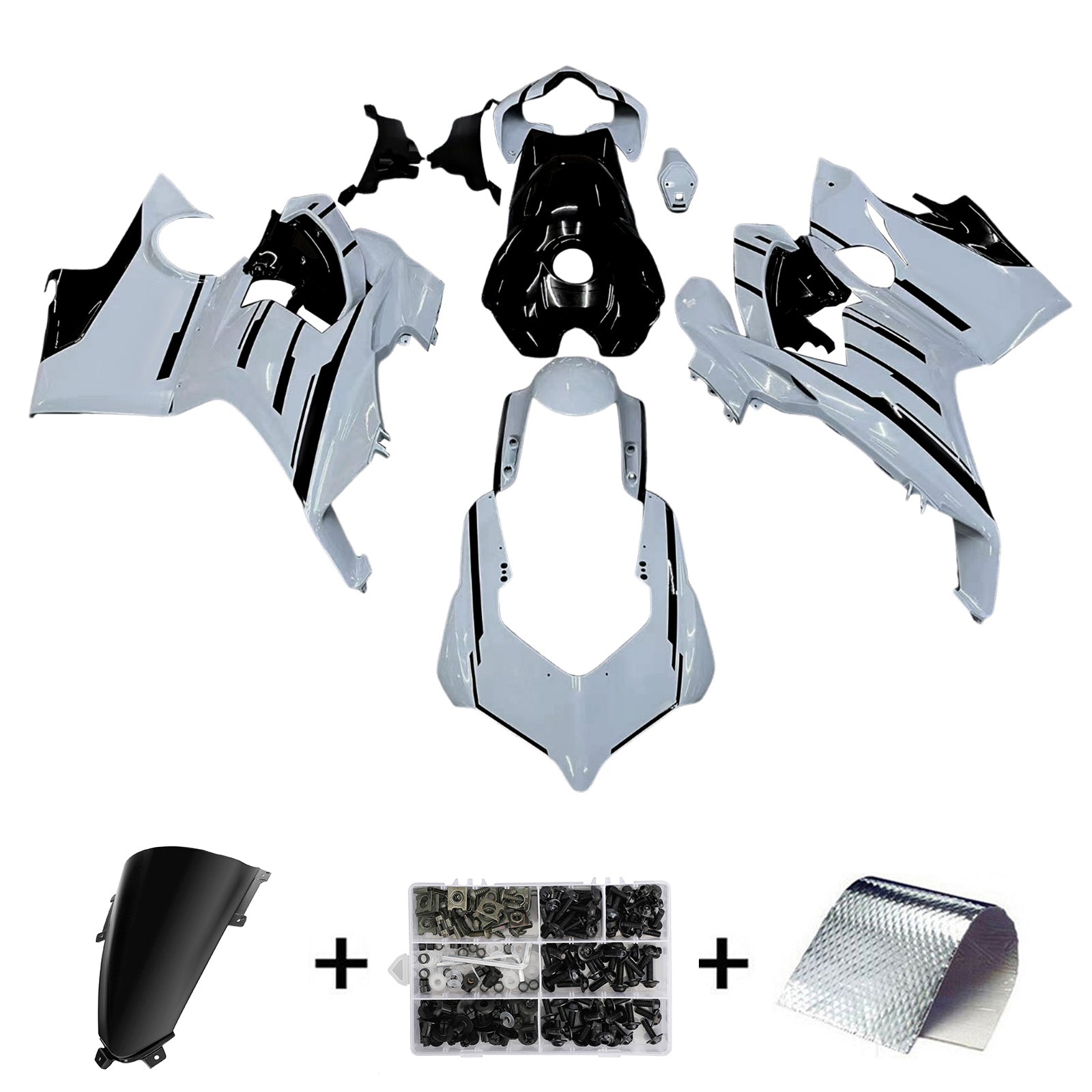 Amotopart Ducati 2018-2019 Kit di carenatura bianca Panigale V4 V4