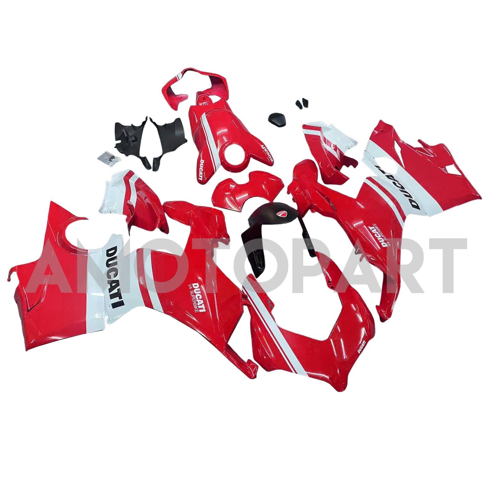 Amotopart Ducati 2018-2019 Panigale V4 V4S Red White Fairing Kit