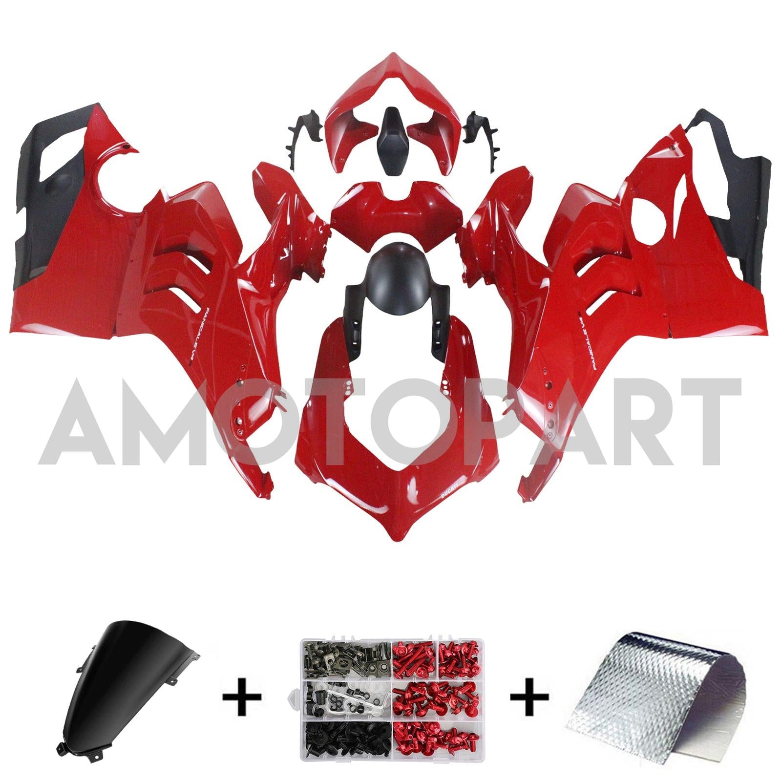 Amotopart Ducati 20-21 Panigale V4 V4S Rot mit weißem Logoverkaufskit