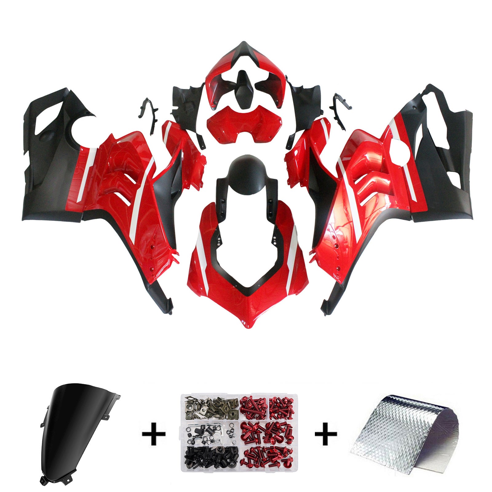 AMOTOPART DUCATI 20-21 PANIGALE V4 V4S White with Red Fairing Kit