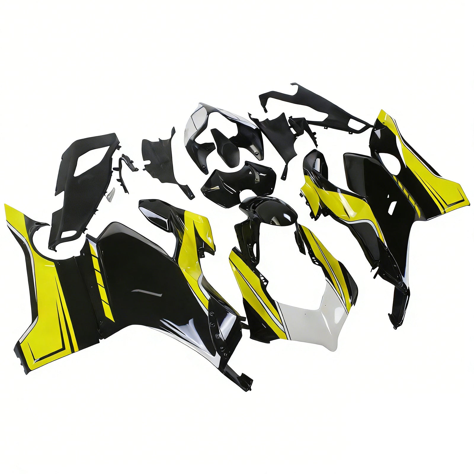 Amotopart Ducati 20-21 Panigale V4 V4S Black&Yellow Fairing Kit