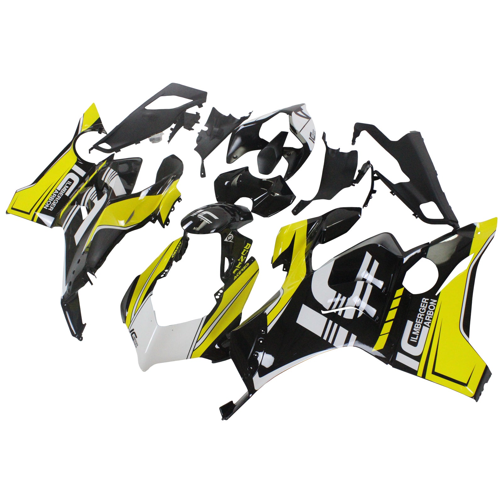 Amotopart Ducati 20-21 Panigale V4 V4S Black&Yellow Fairing Kit
