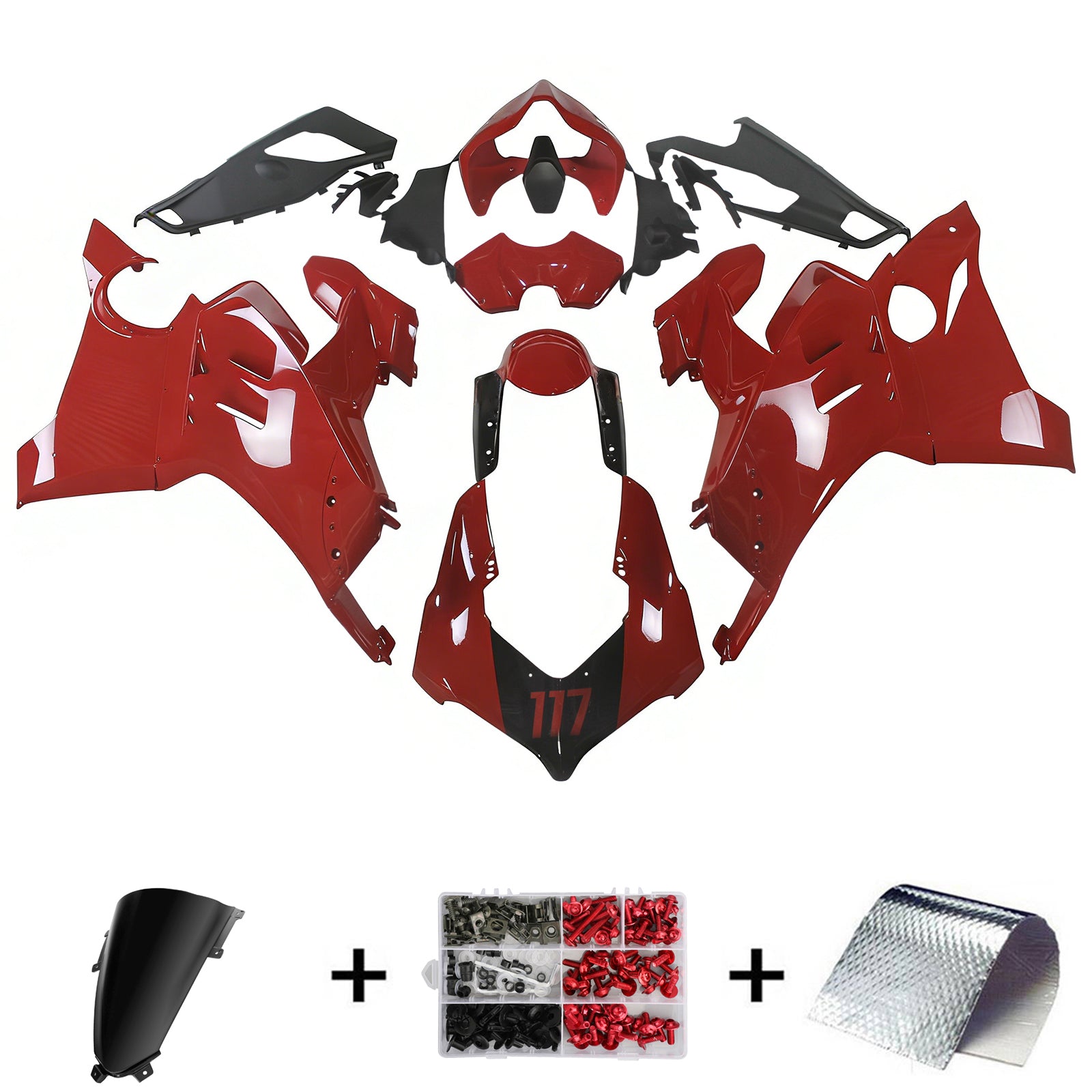 AMOTOPART DUCATI 20-21 PANIGALE V4 V4S RED STYLE2フェアリングキット