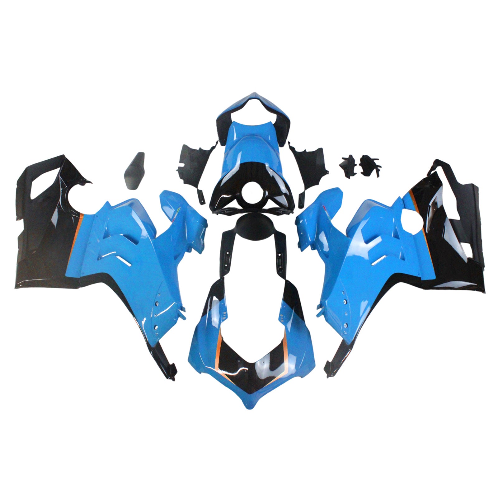Amotopart Ducati 20-21 Panigale V4 V4S Blue&Orange Fairing Kit
