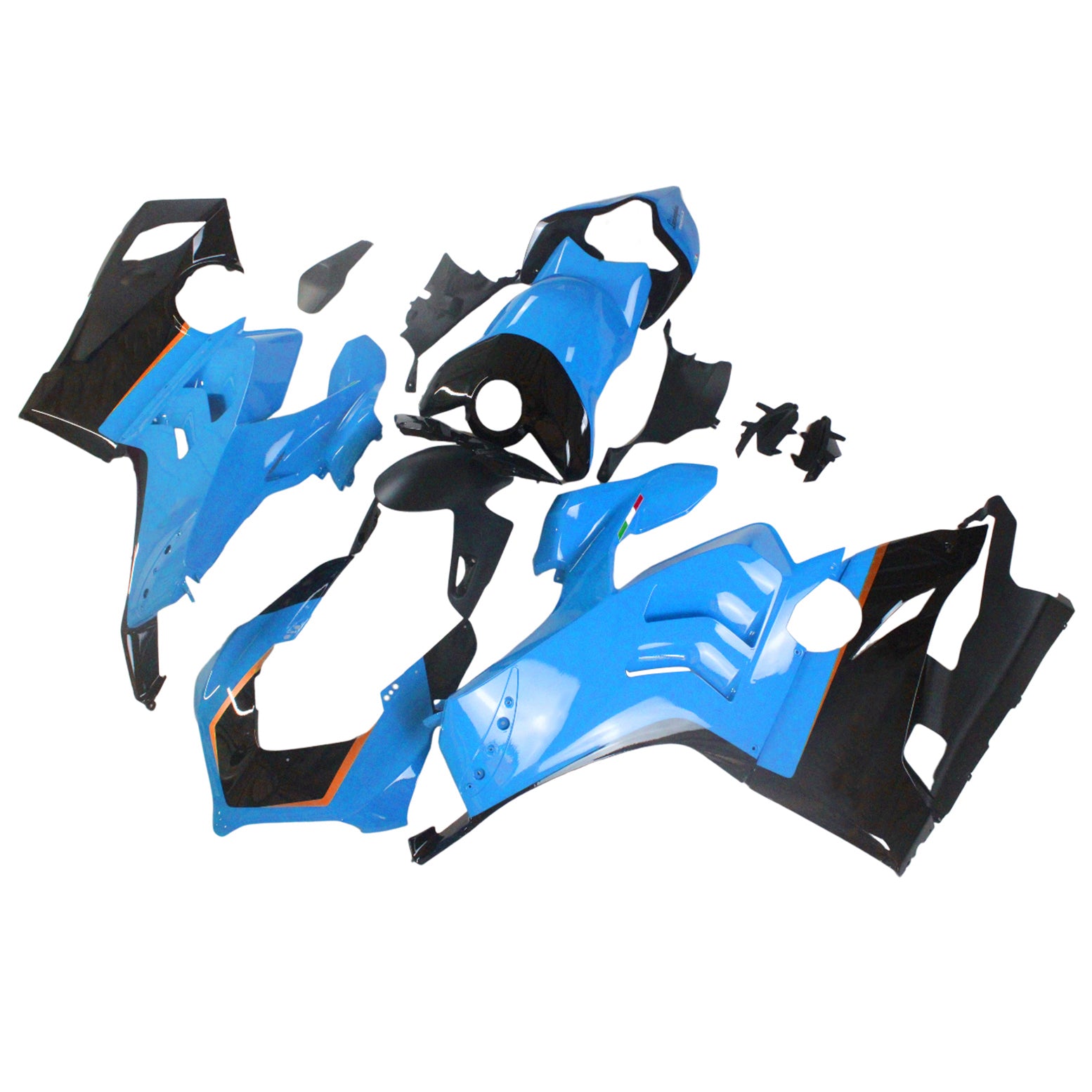 Amotopart Ducati 20-21 Panigale V4 V4S Blue&Orange Fairing Kit