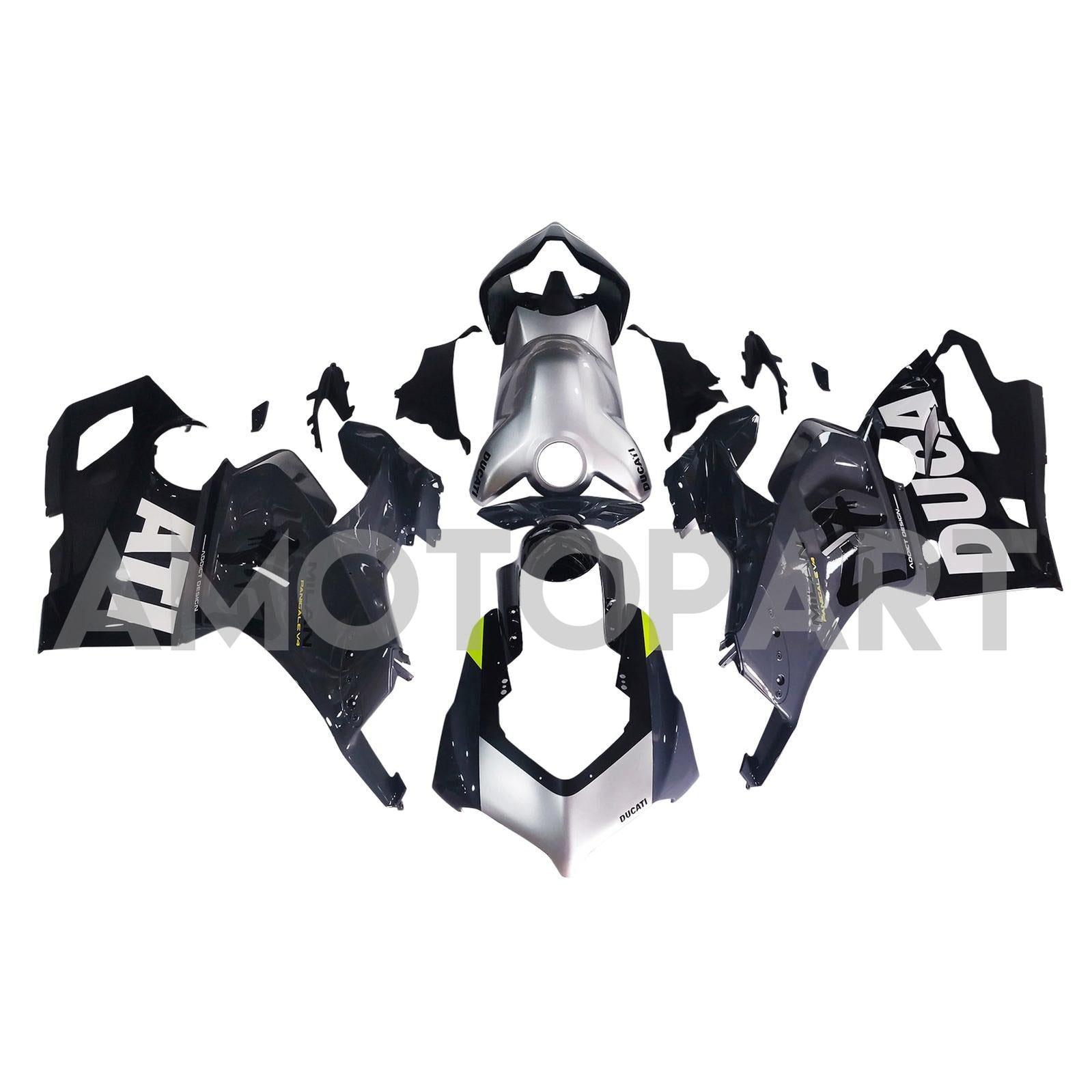 Amotopart Ducati 20-21 Panigale V4 V4S Black Grey Fairing Kit