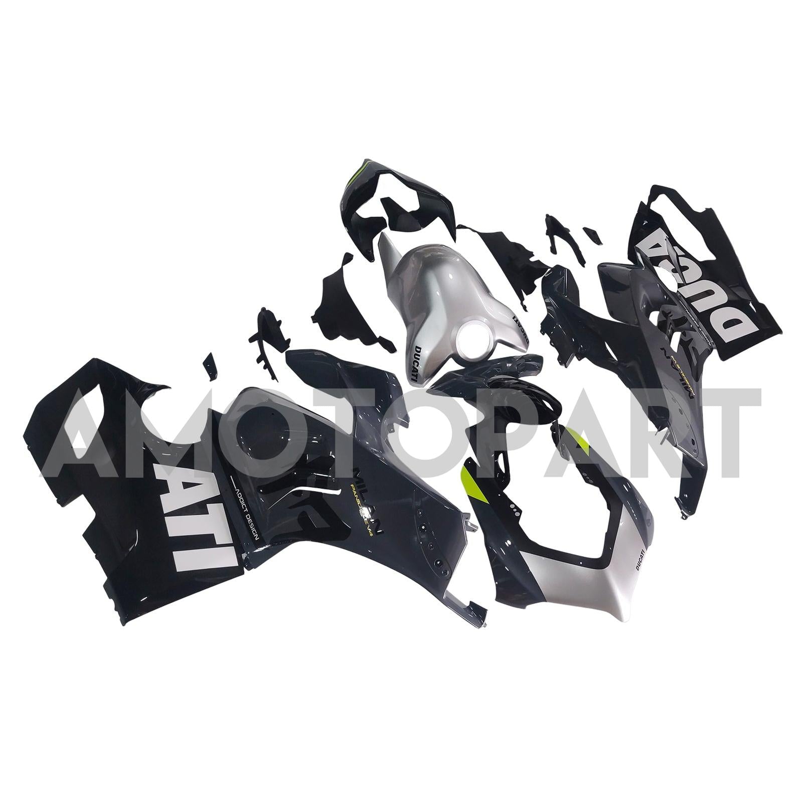 Amotopart Ducati 20-21 Panigale V4 V4S Black Grey Fairing Kit