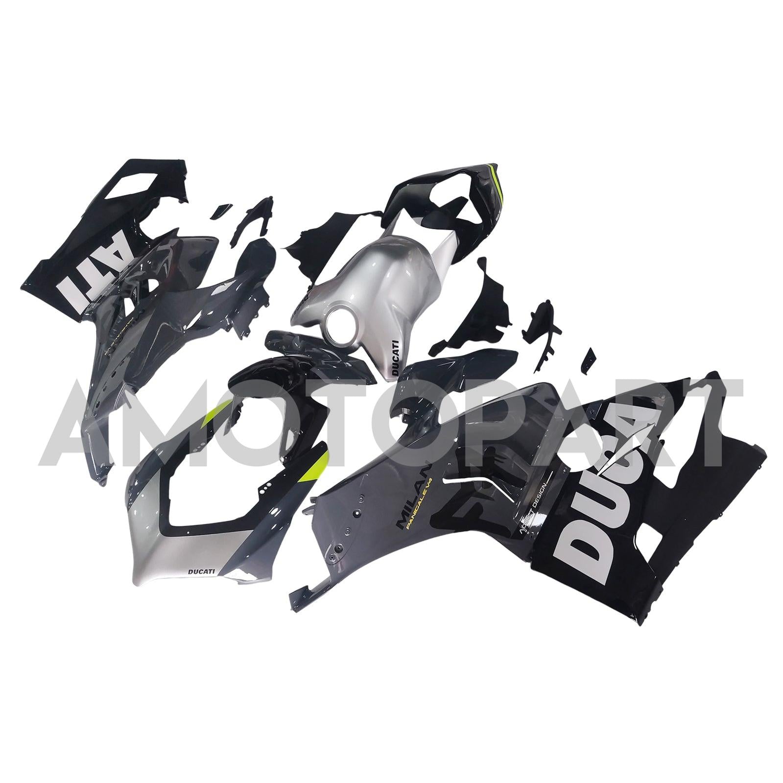 Amotopart Ducati 20-21 Panigale V4 V4S Black Grey Fairing Kit