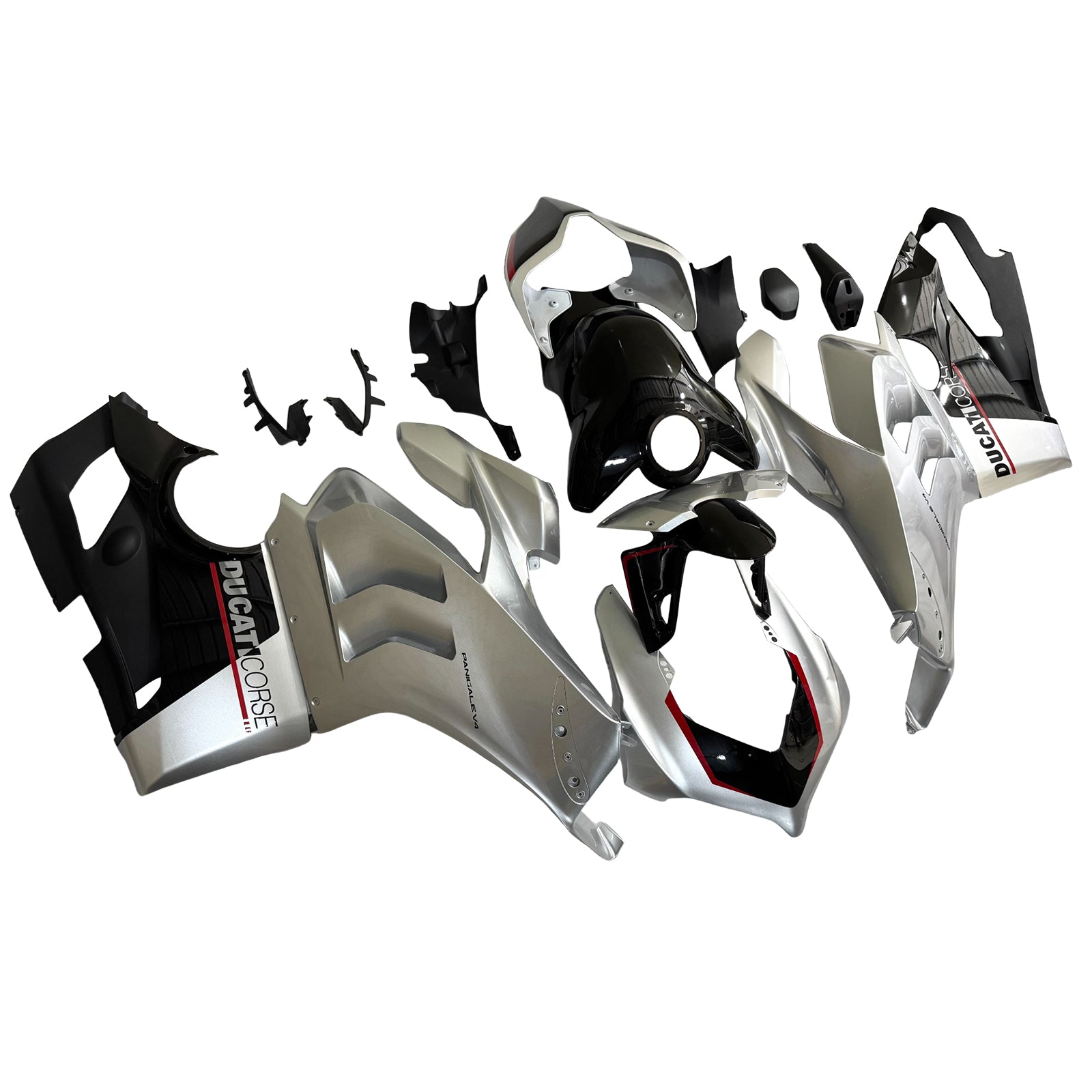 Amotopart Ducati 20-21 Panigale V4 V4S Silver White Fairing Kit