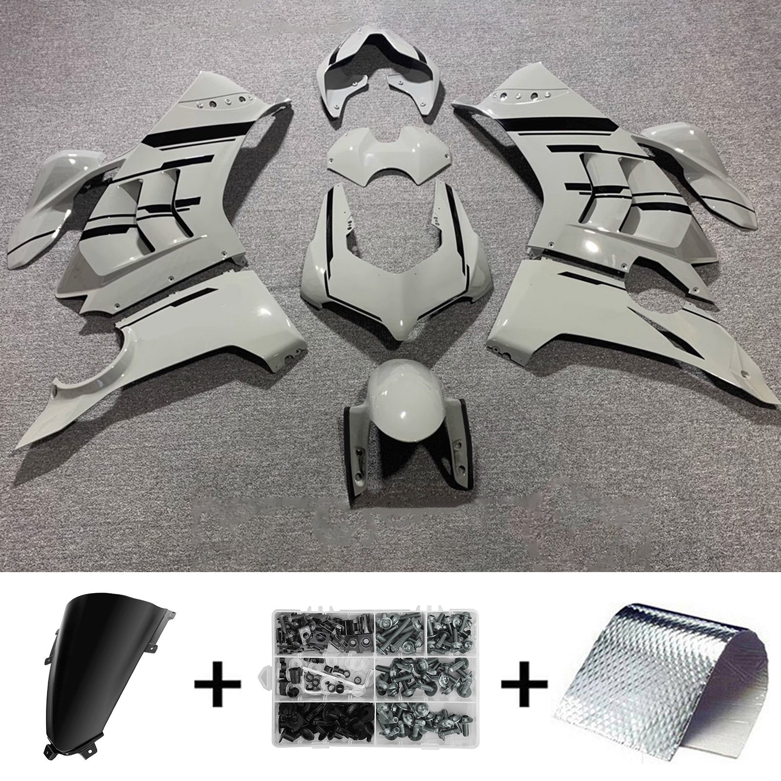 Amotopart Ducati Panigale 20-21 V4 V4S Black White Fairing Kit