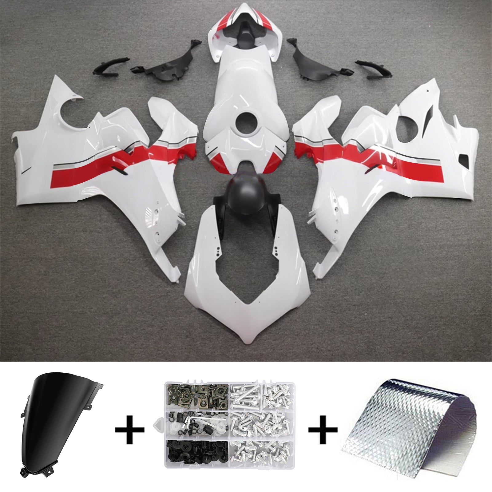 Amotopart Ducati 20-21 Panigale V4 V4S Black Red White Fairing Kit