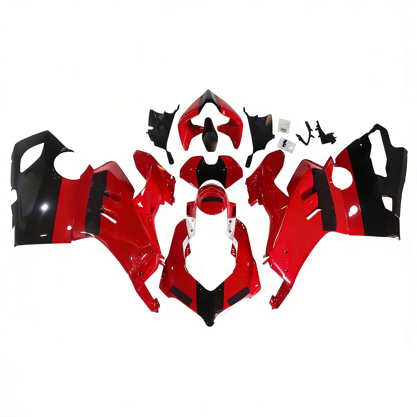 Amotopart Ducati 20-21 Panigale V4 V4S Red Black Fairing Kit