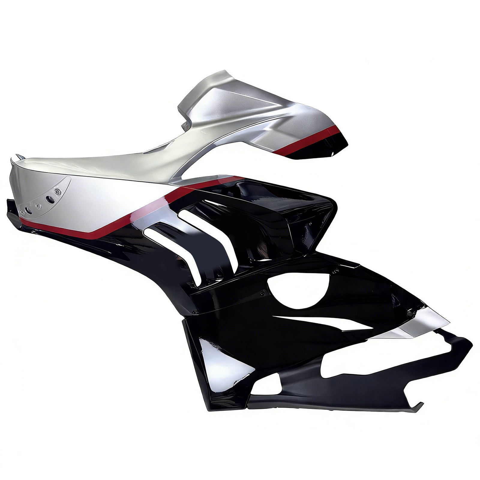 Amotopart Verkleidungsset für Ducati 20–21 V4 V4S, Kohlefaser, Schwarz, Grau, Weiß