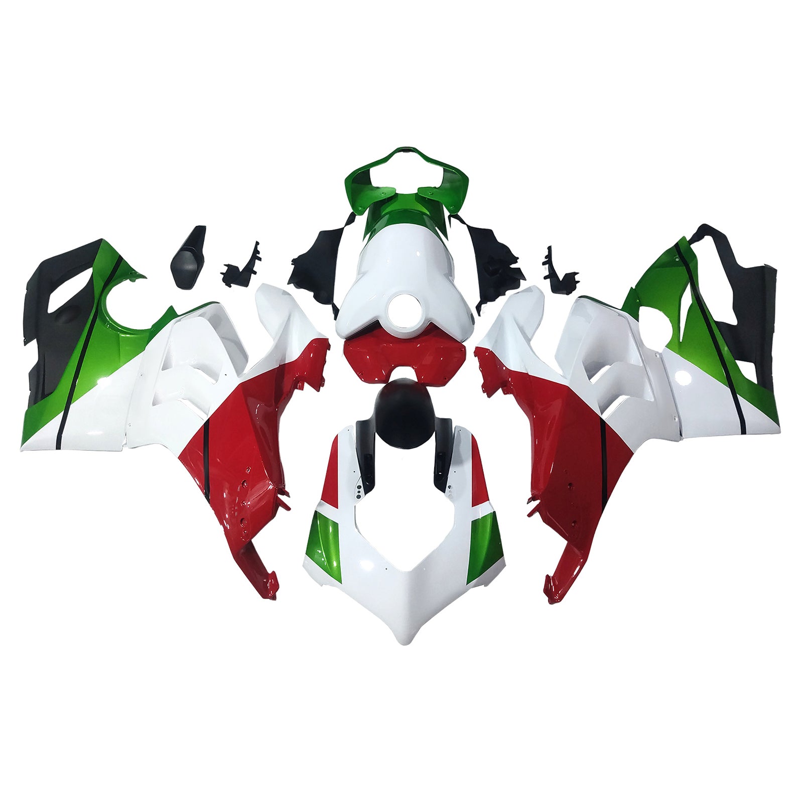 Amotopart Ducati 20-21 Panigale V4 V4S White Red & Green Fairing Kit