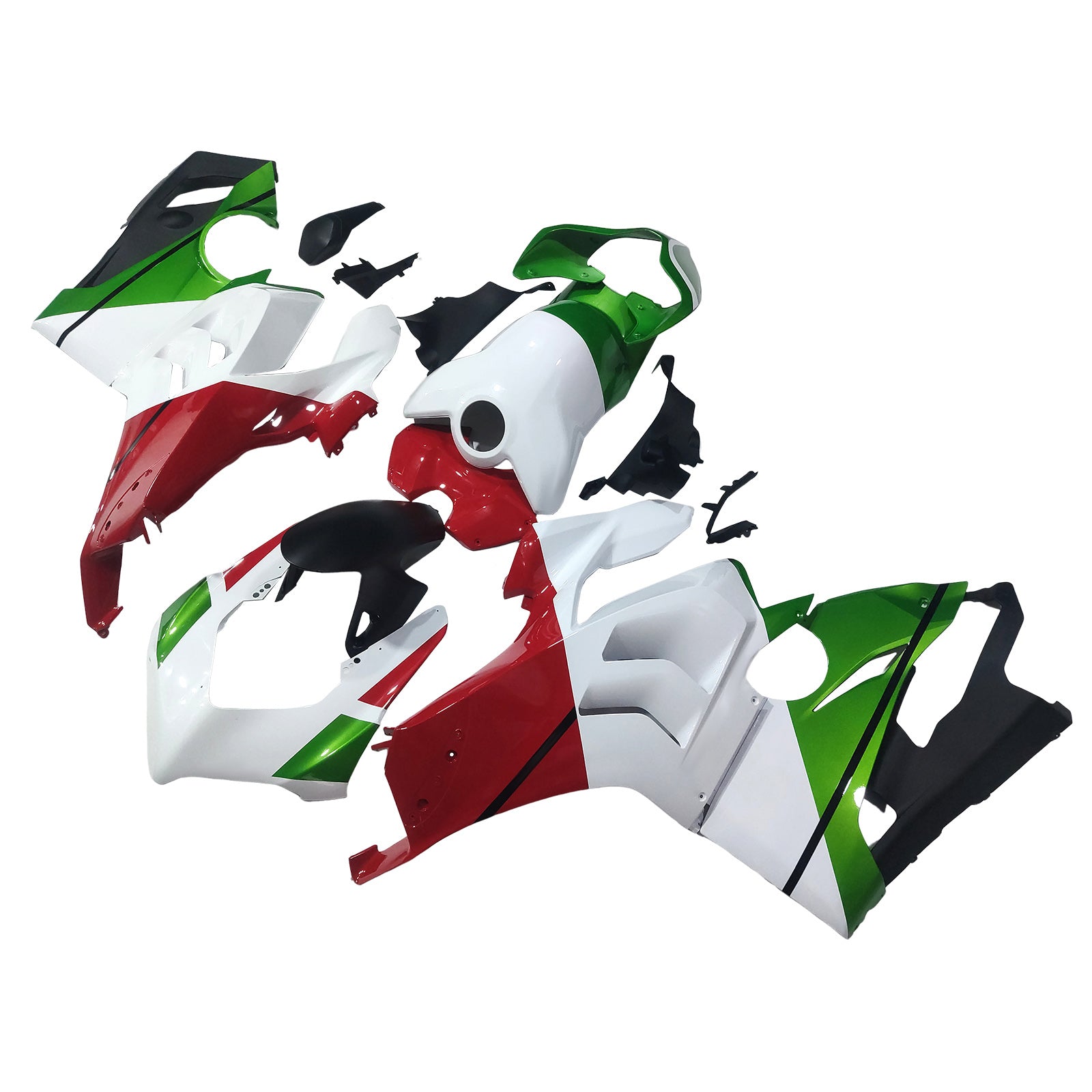 Amotopart Ducati 20-21 Panigale V4 V4S White Red & Green Fairing Kit