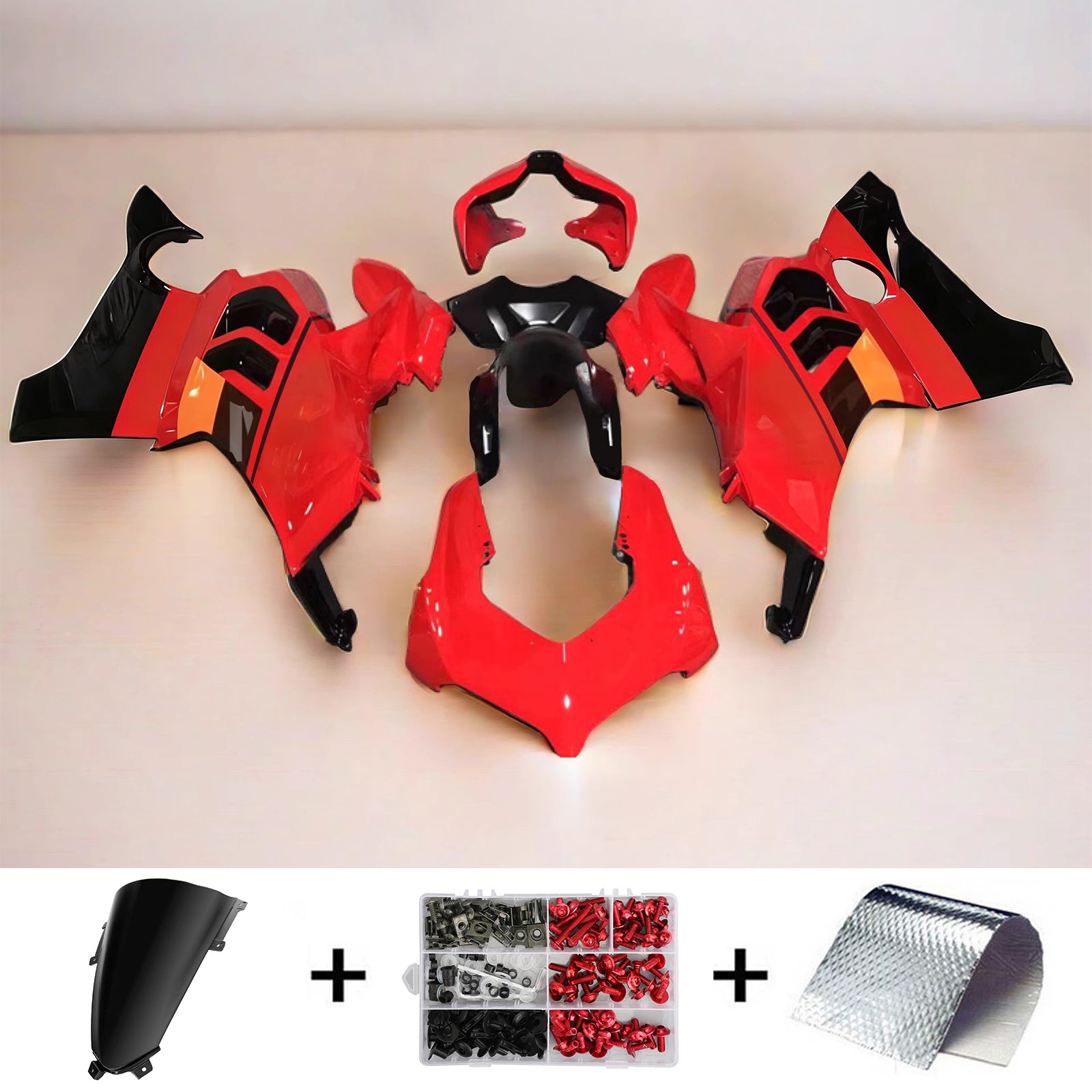 Amotopart Ducati 20-21 V4 V4S Red Black Fairing Kit