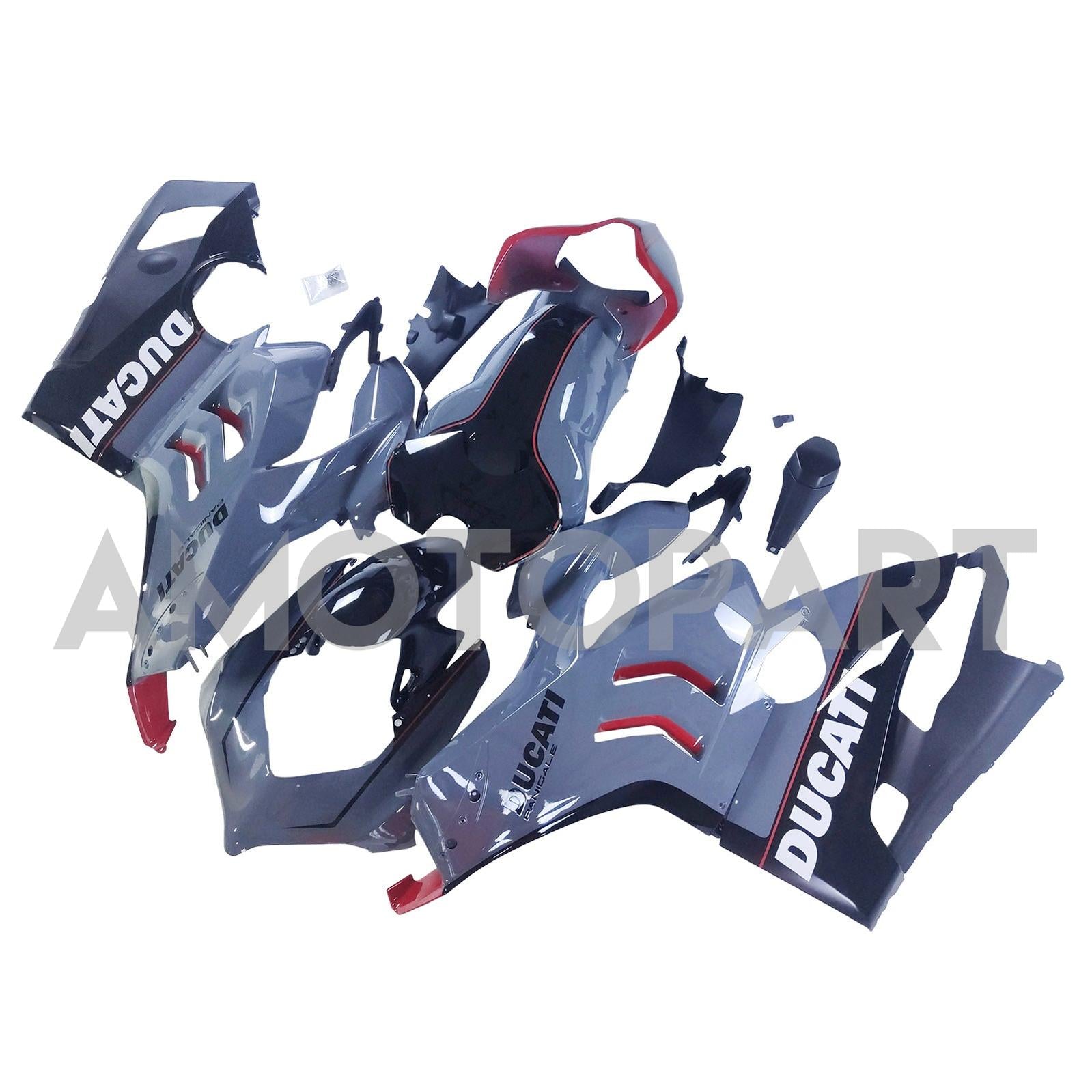 Amotopart Ducati 20-21 V4 V4 Kit de carenado negro brillante