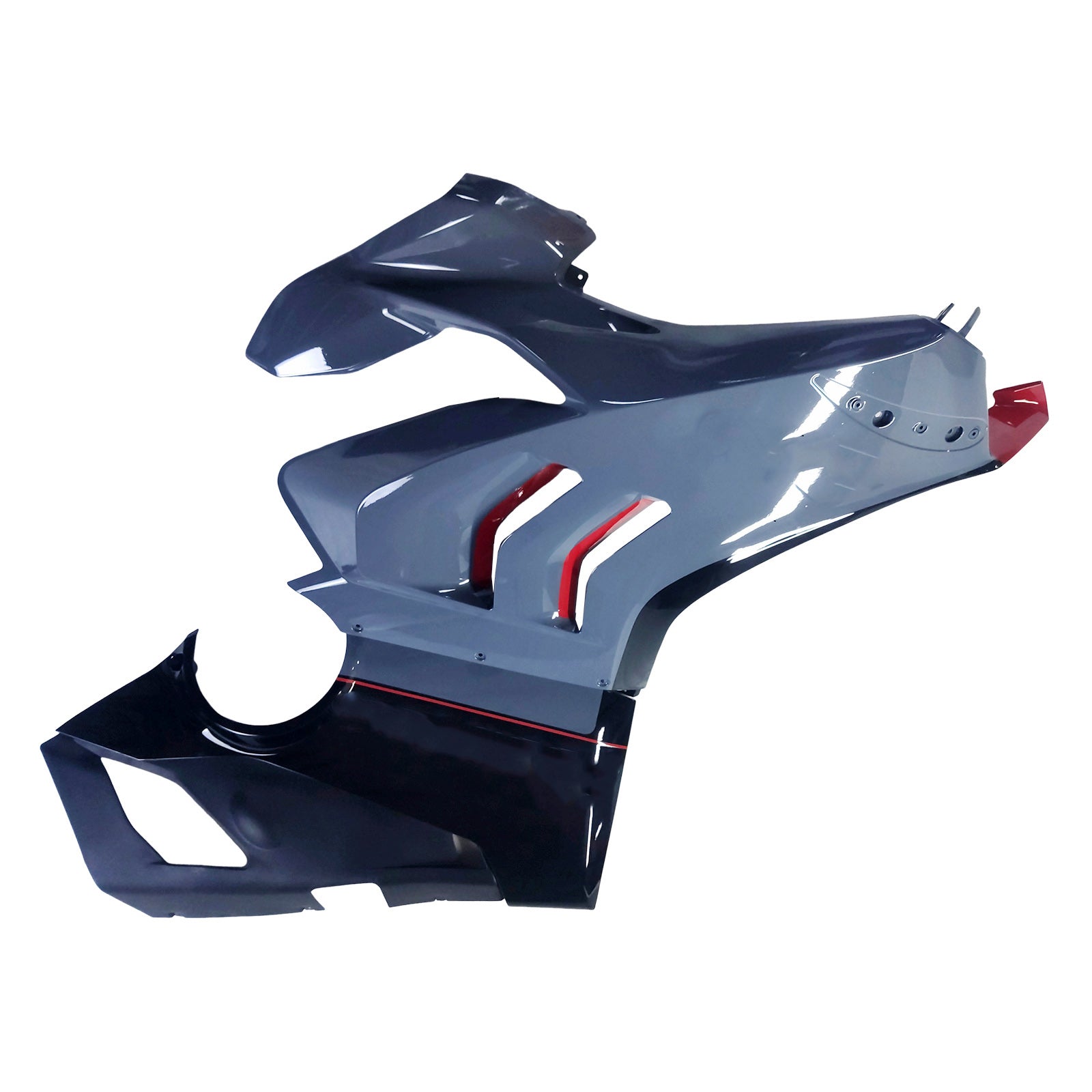 Amotopart Ducati 20-21 V4 V4S Glossy Gray Black Fairing Kit