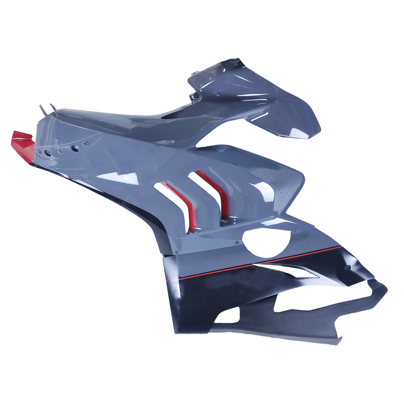 Amotopart Ducati 20-21 V4 V4S Glossy Gray Black Fairing Kit