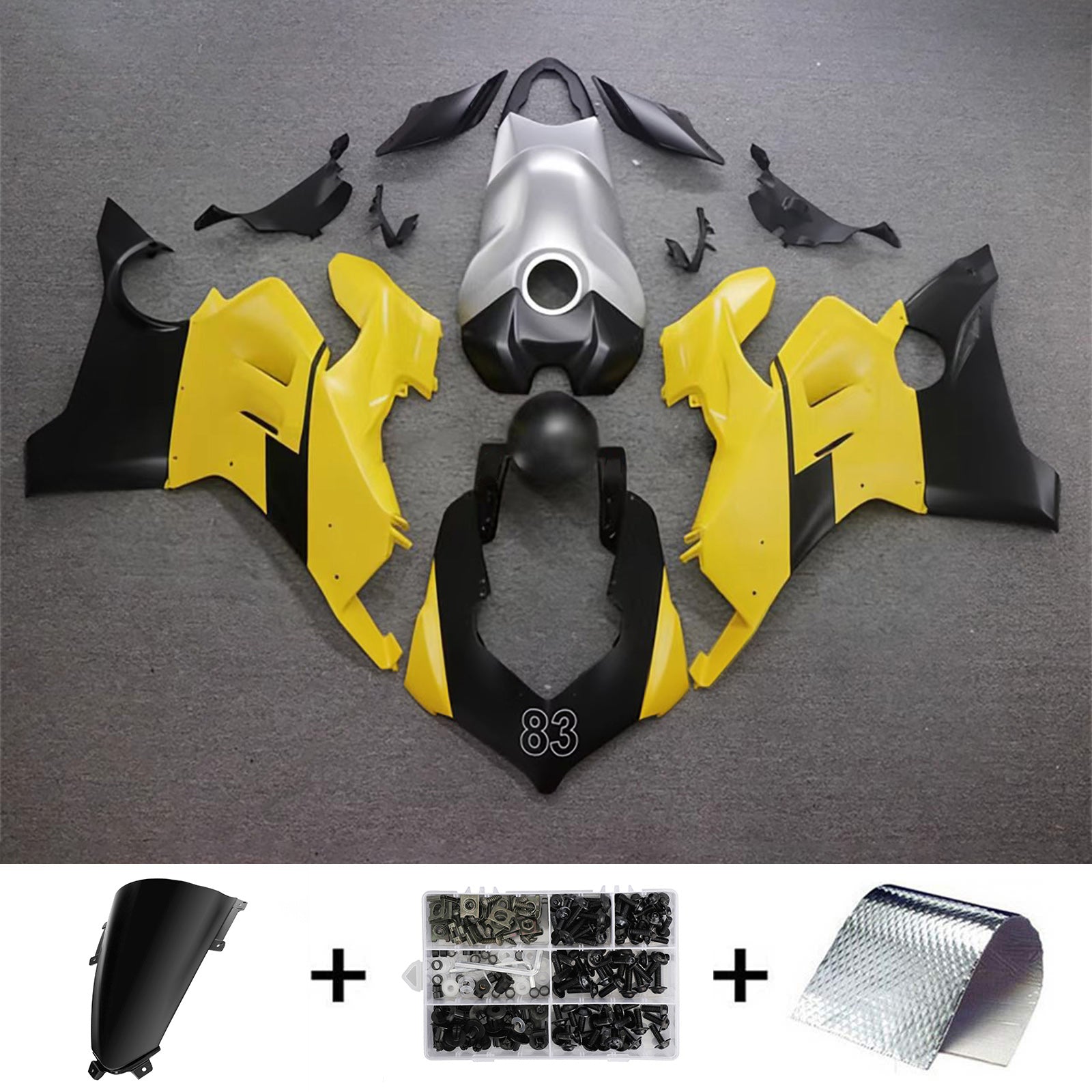AMOTOPART DUCATI 20-21 V4 V4Sシルバーブラックイエローフェアリングキット