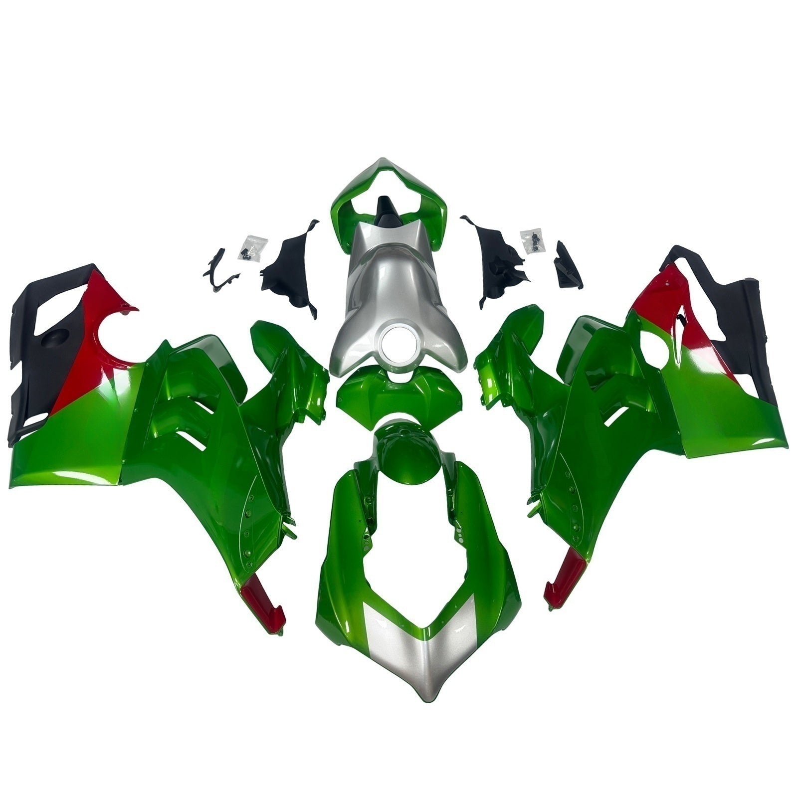 Amotopart Ducati 20-21 V4 V4S Glossy Red Green Silver Fairing Kit