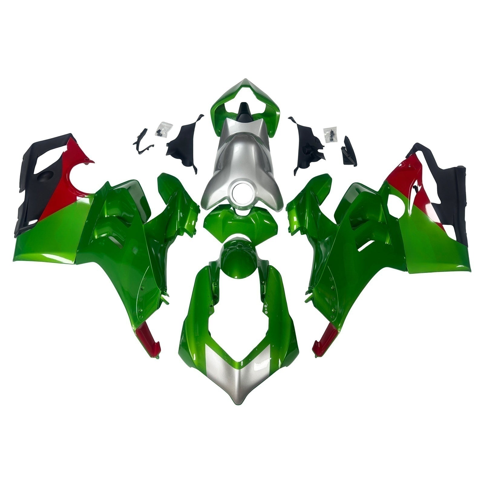 Amotopart Ducati 20-21 V4 V4S Glossy Red Green Silver Fairing Kit