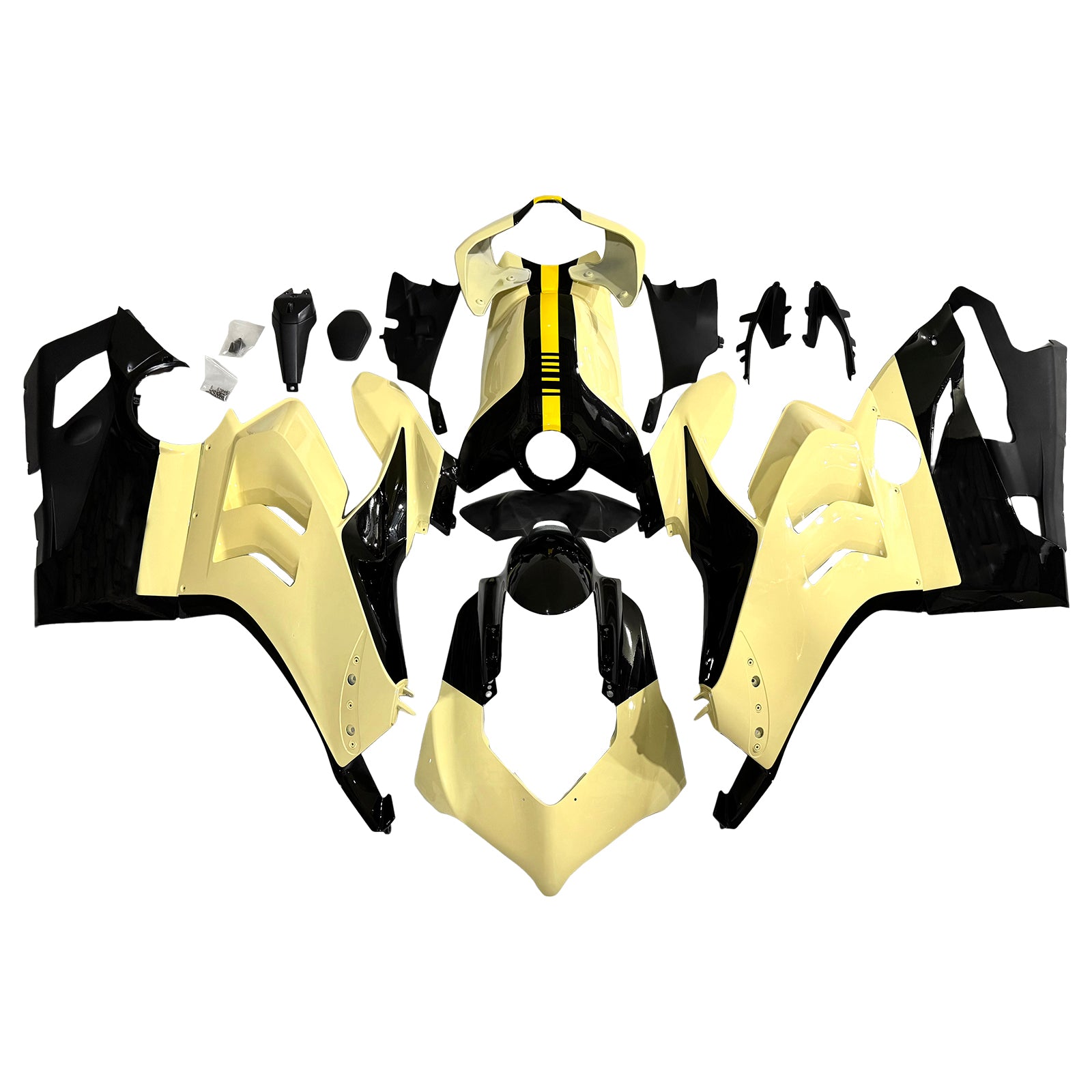 Amotopart Ducati 20–21 Panigale V4 V4S Gelbes Verkleidungsset