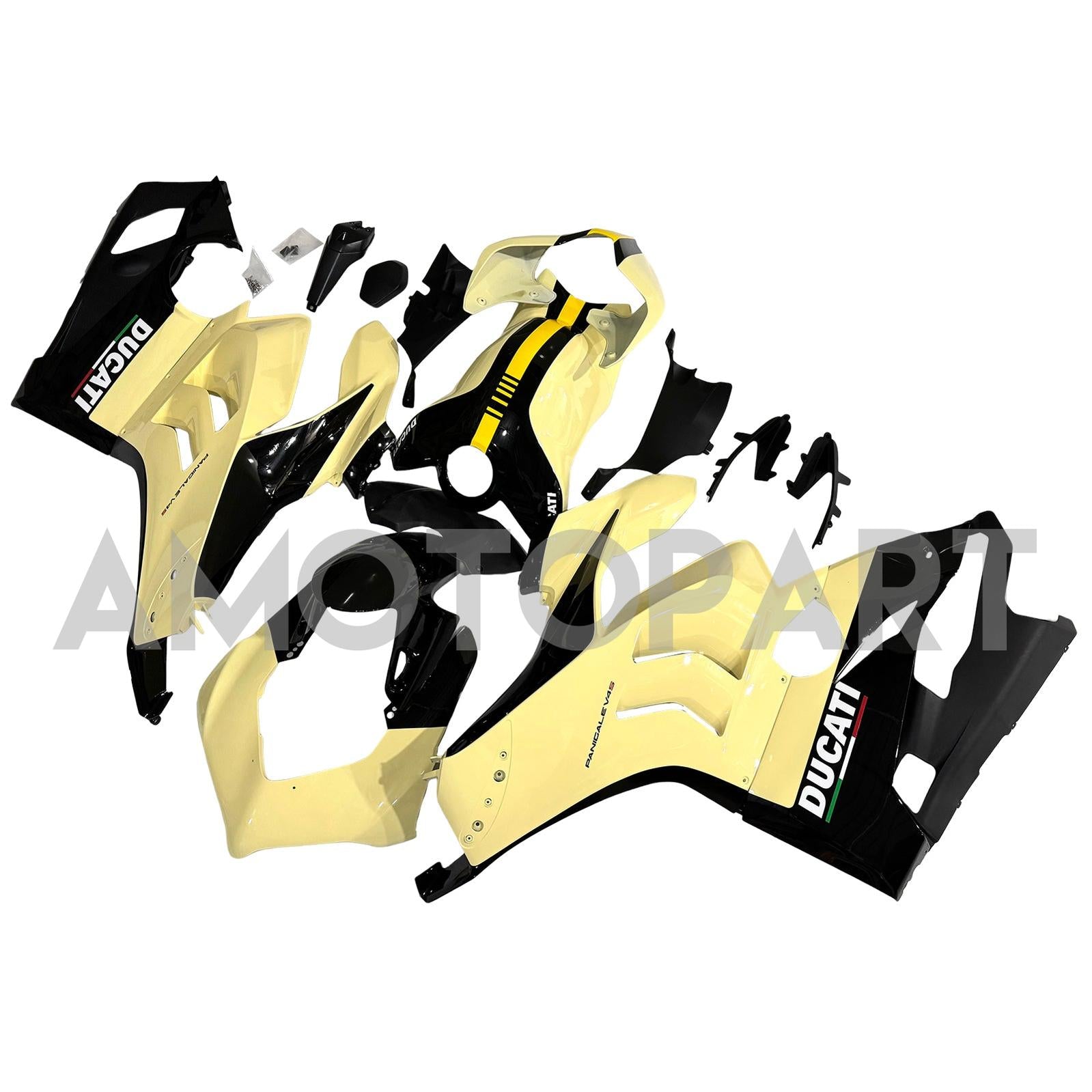 Amotopart Ducati 20-21 Panigale V4 V4S Yellow Fairing Kit