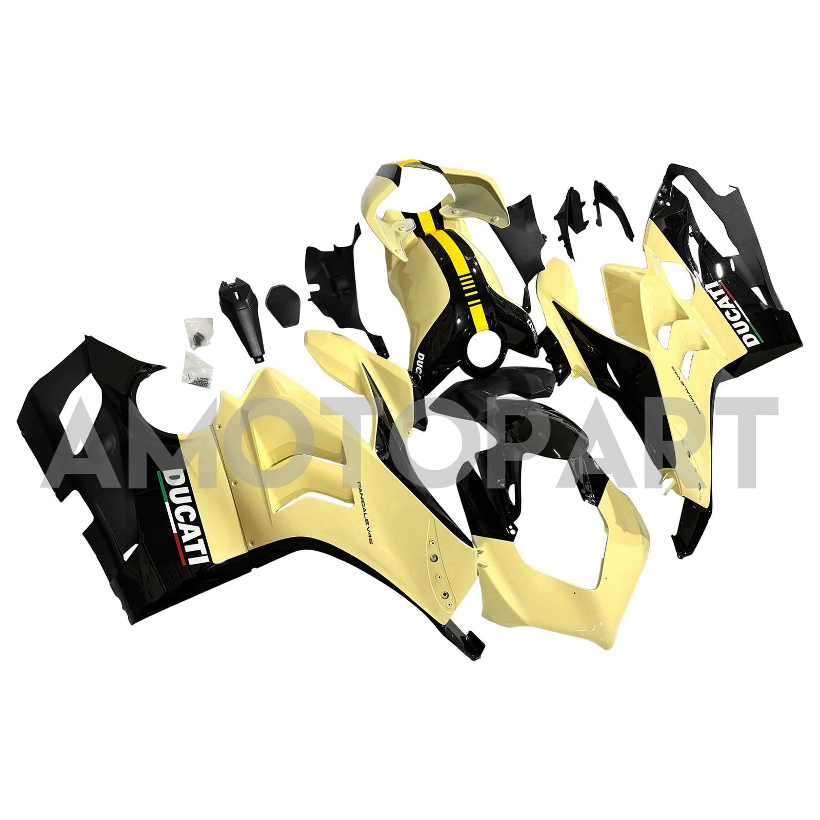 Amotopart Ducati 20-21 Panigale V4 V4S Yellow Fairing Kit