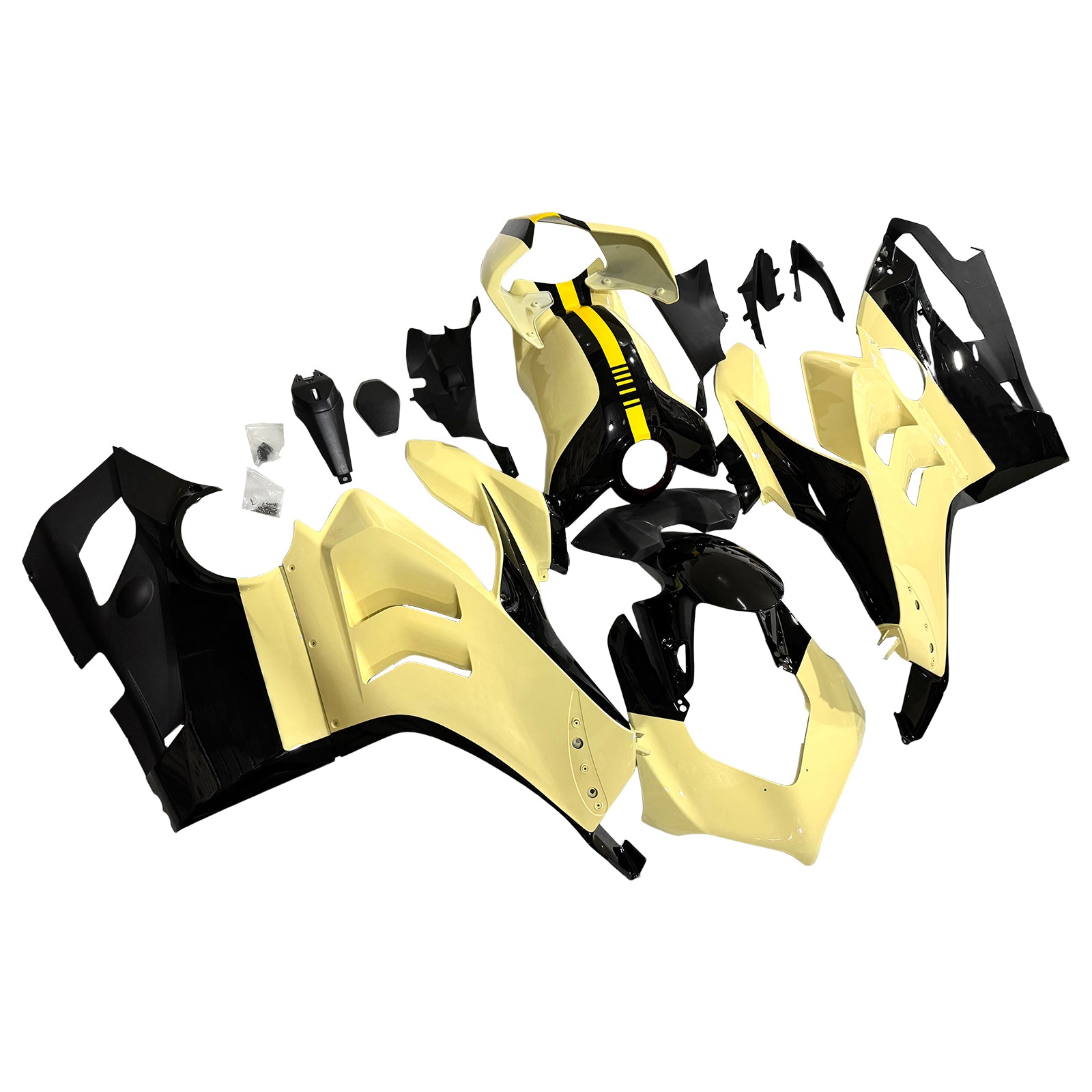 Amotopart Ducati 20–21 Panigale V4 V4S Gelbes Verkleidungsset