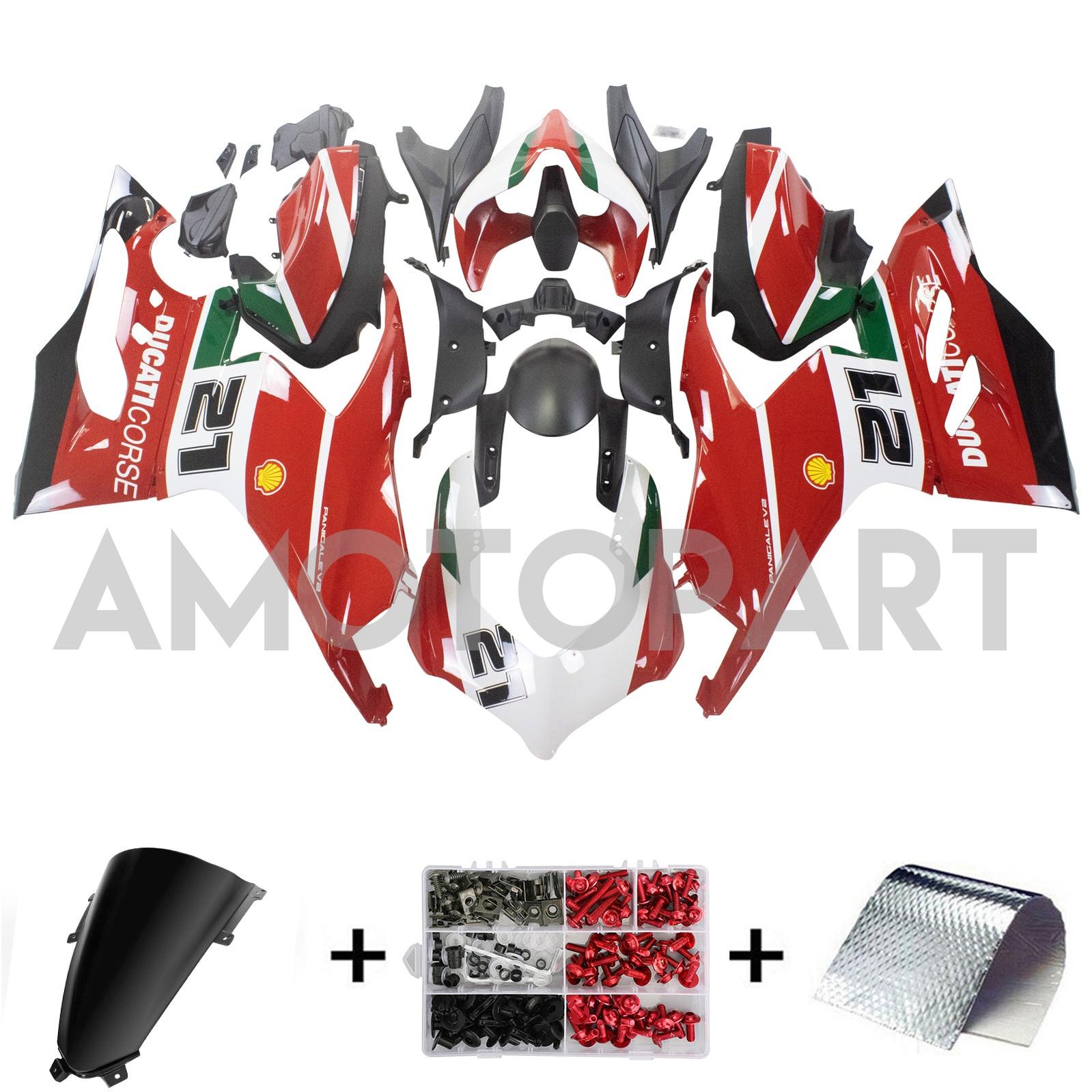 Amotopart Ducati 2020-2024 Panigale V2 Red White Fairing Kit