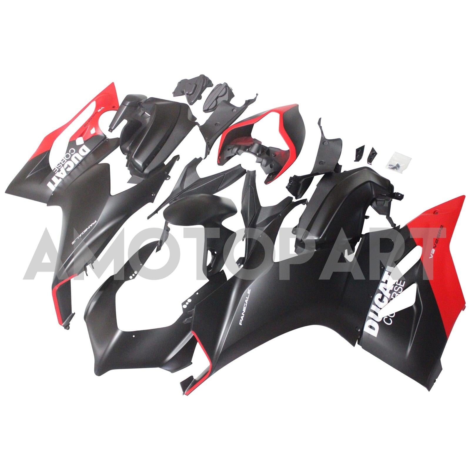 Amotopart 2020-2024 Ducati Panigale V2 Black & Red Fairing Kit