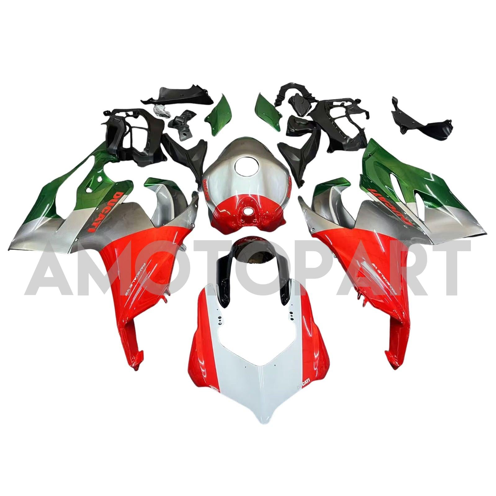 Amotopart 2020-2024 Ducati Panigale V2 Red White Green Fairing Kit