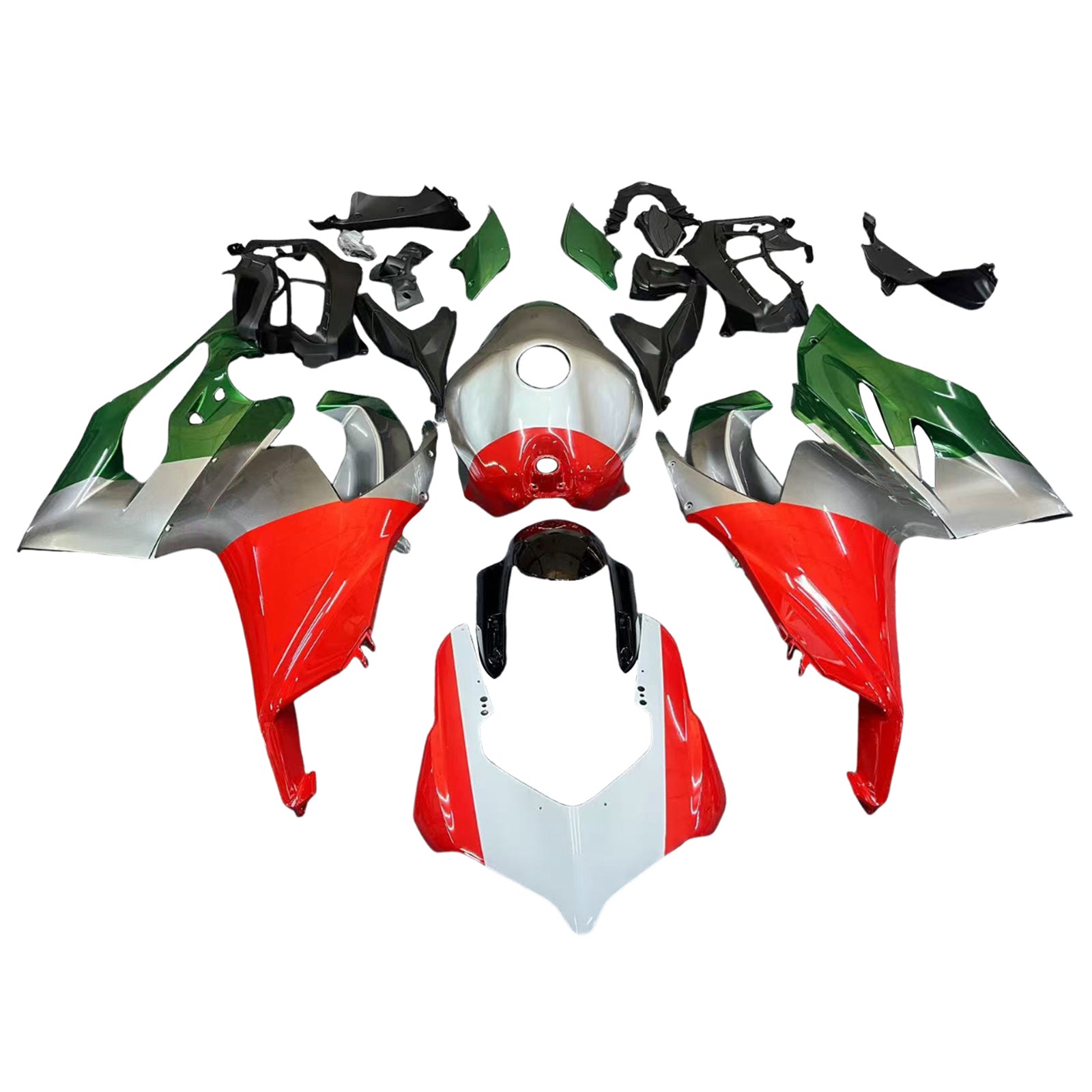 Amotopart 2020-2024 Ducati Panigale V2 Red White Green Kuip Kit