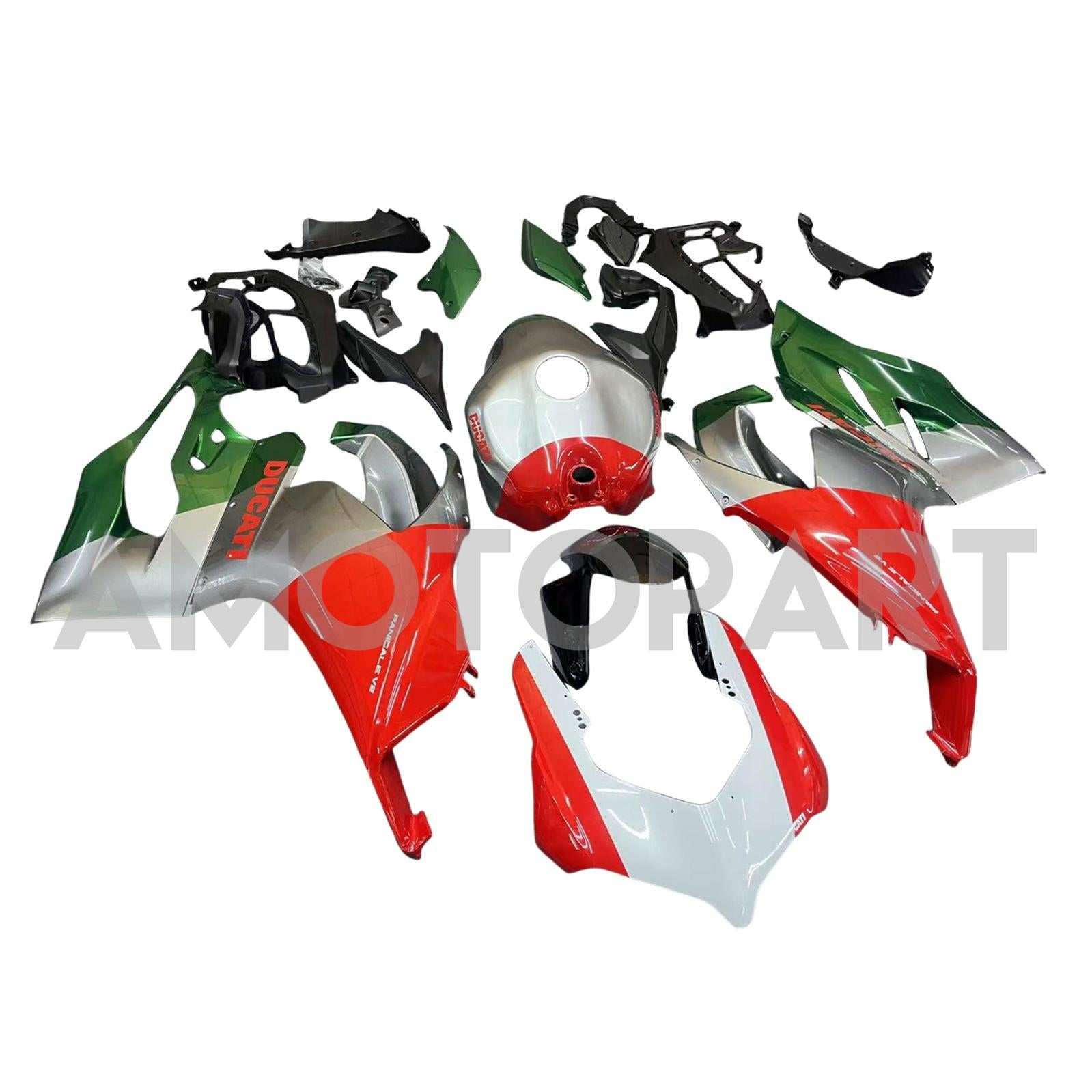 Amotopart 2020-2024 Ducati Panigale V2 Red White Green Fairing Kit
