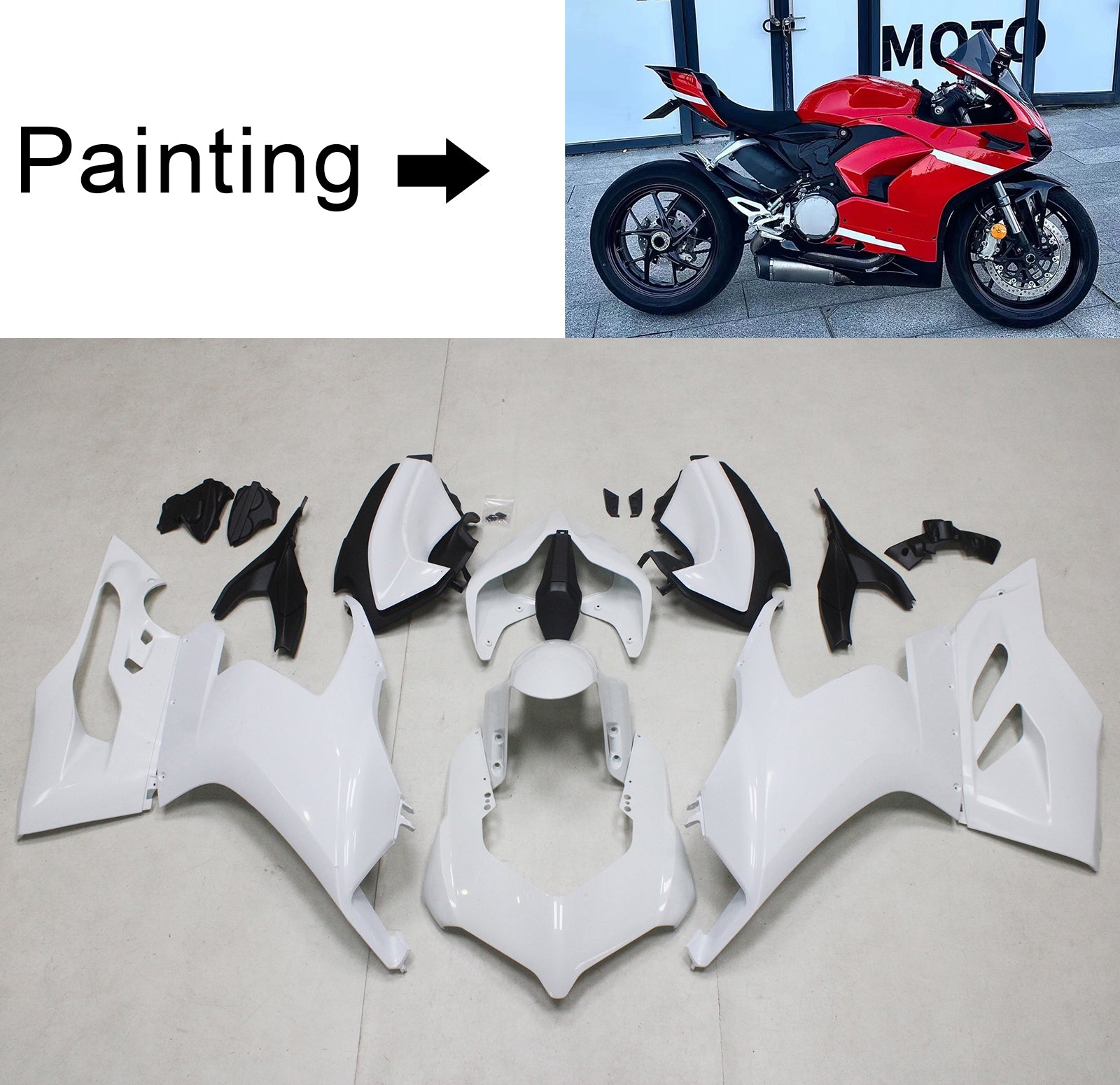 Amotopart 2020-2024 Ducati Panigale V2 レッド フェアリングキット