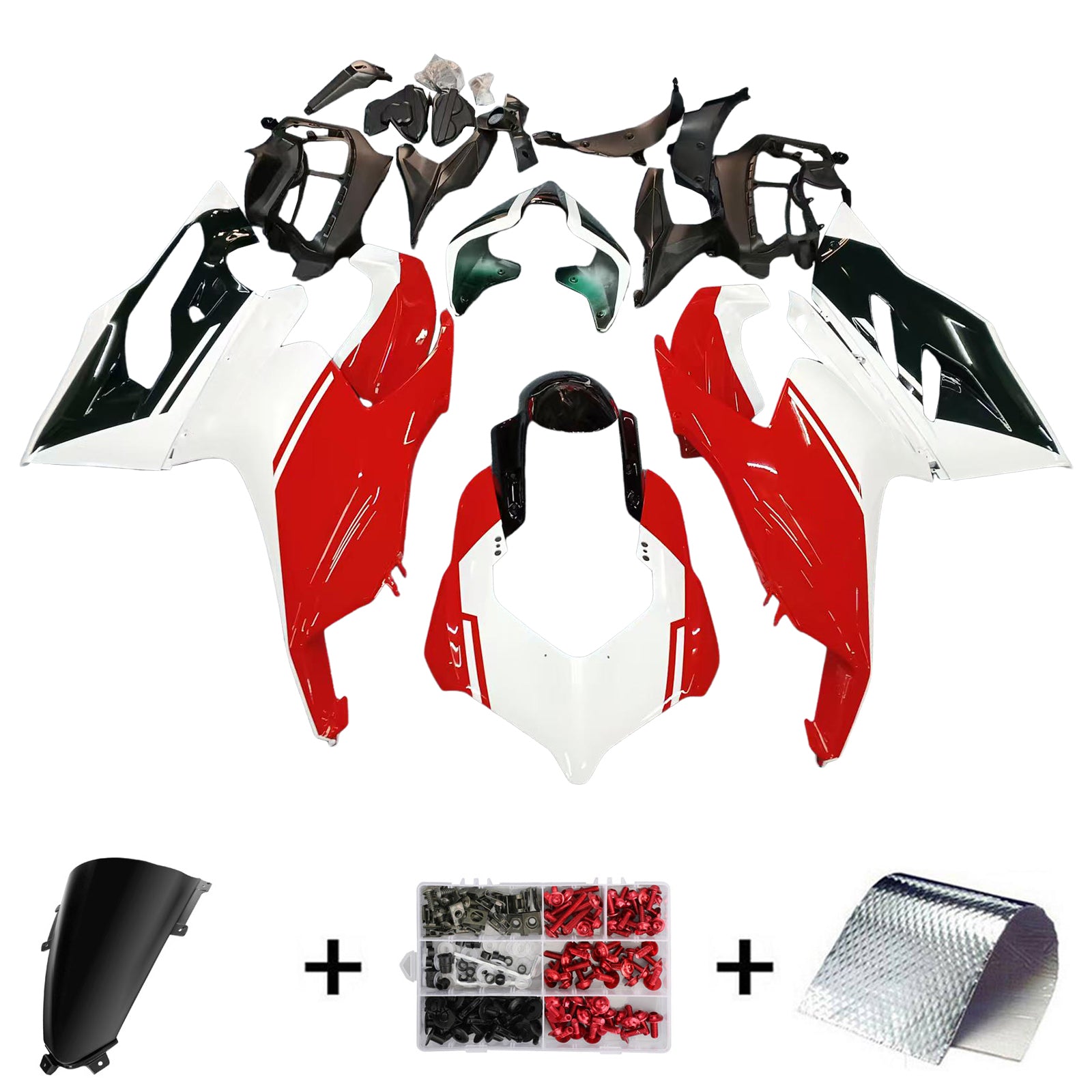 Amotopart 2020-2024 Ducati Panigale V2 Black White Red Fairing Kit