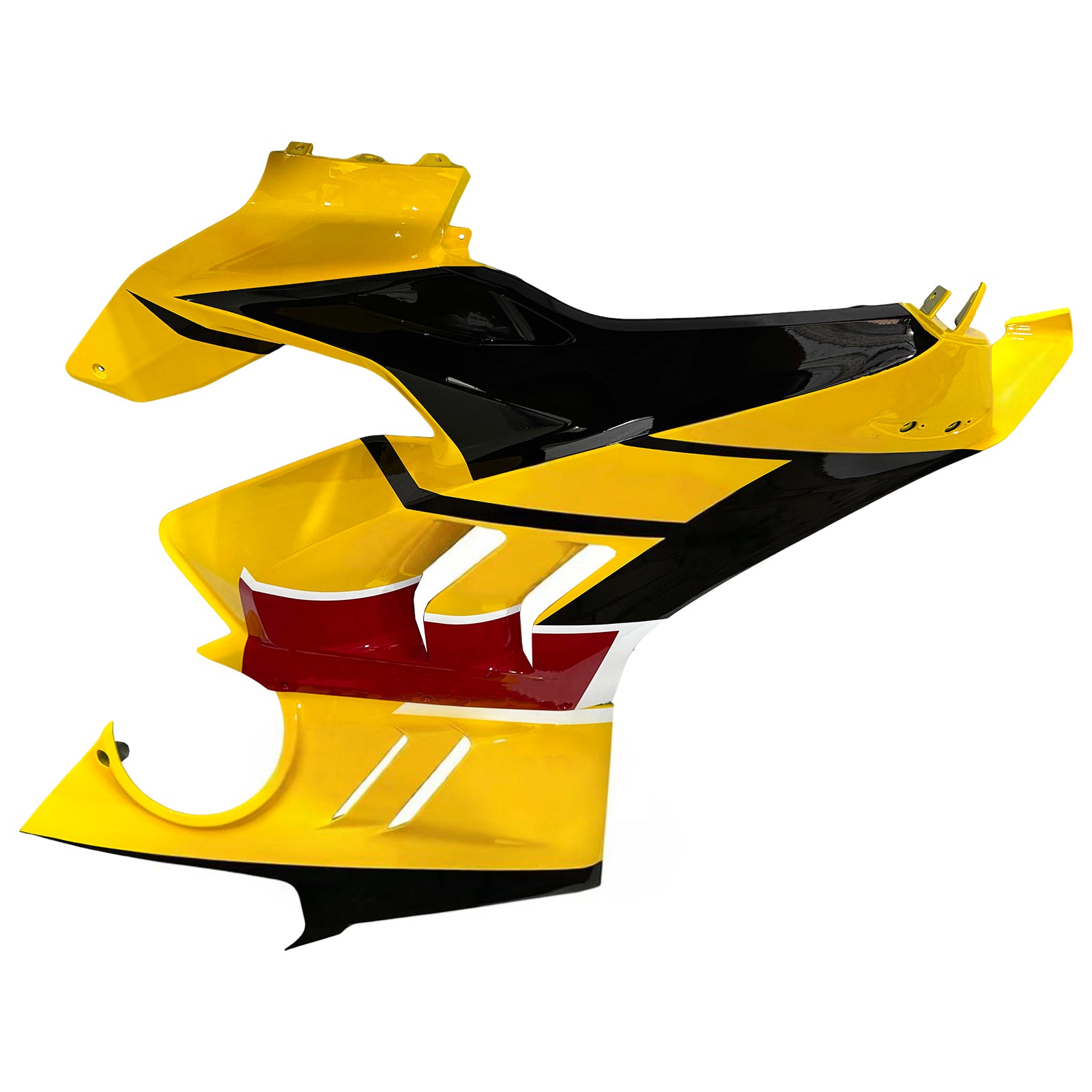 Amotopart Verkleidungsset für Ducati 22–24 V4 V4S, glänzendes Gelb-Schwarz