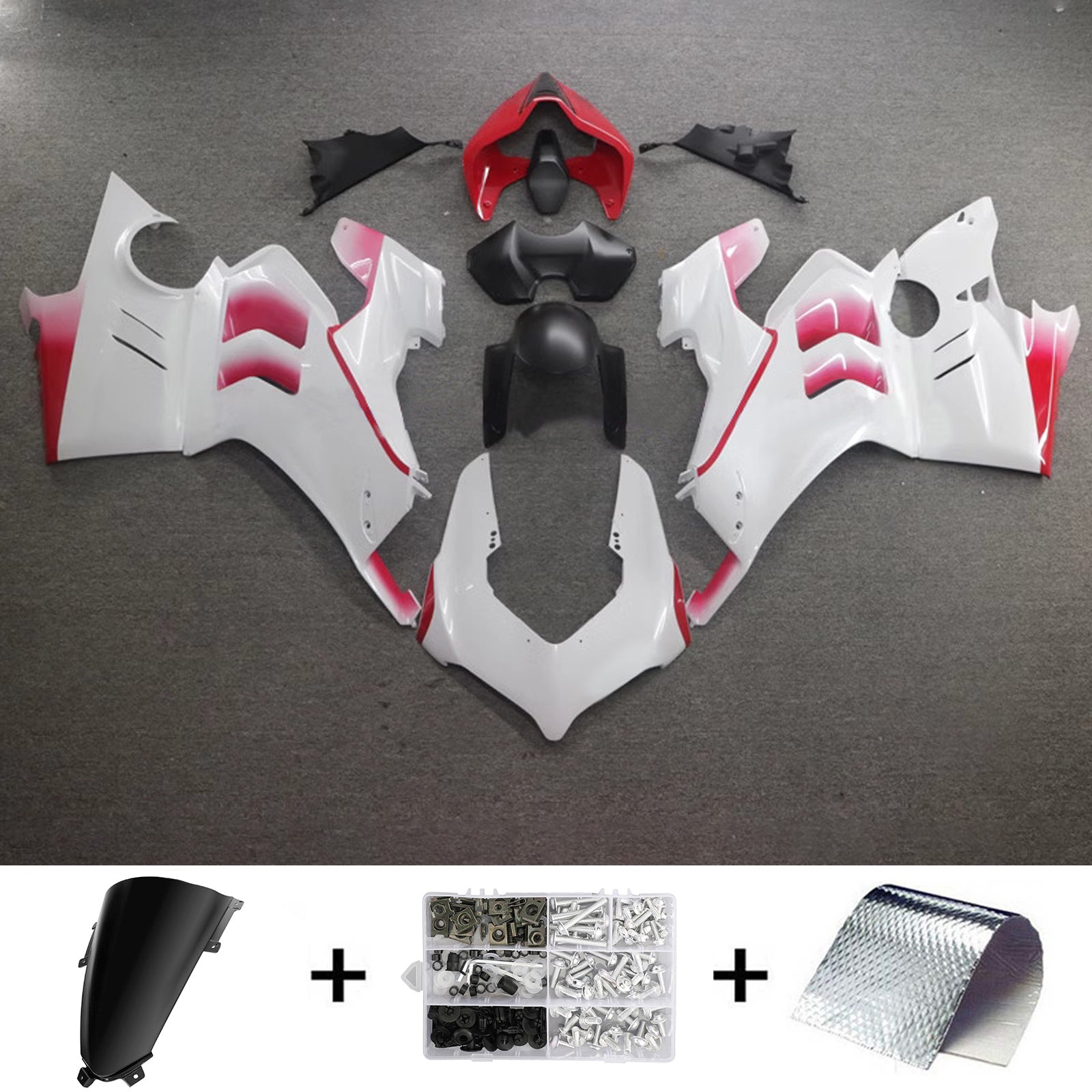 Amotopart Ducati 22-24 V4 V4S White Pink Fairing Kit
