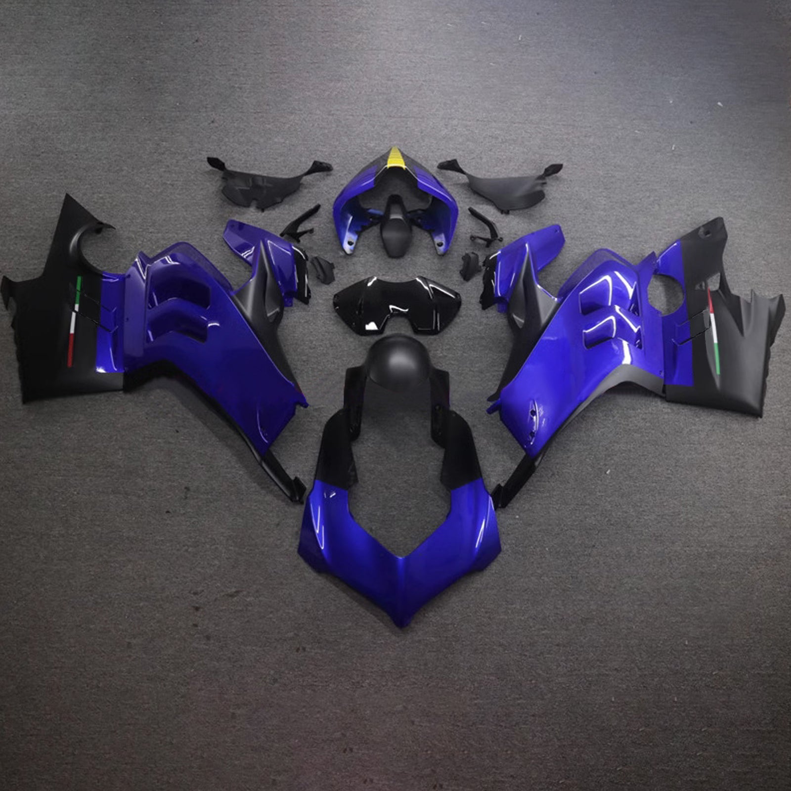 Amotopart Ducati 22-24 V4 V4S Glossy Blue Black Fairing Kit
