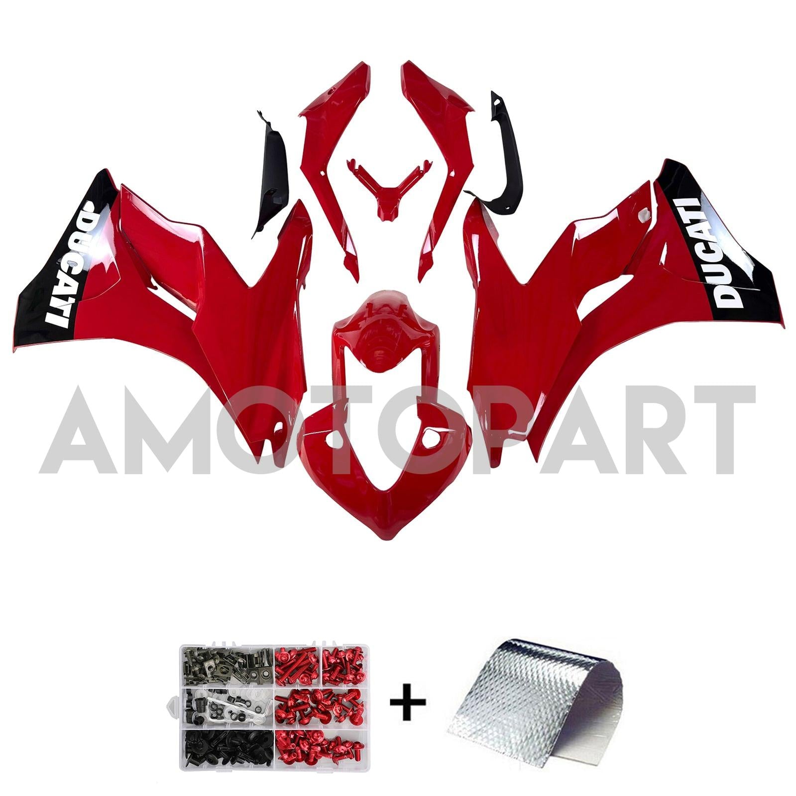 Amotopart 2017-2022 Ducati Supersport 939 / 939S Red Black Fairing Kit