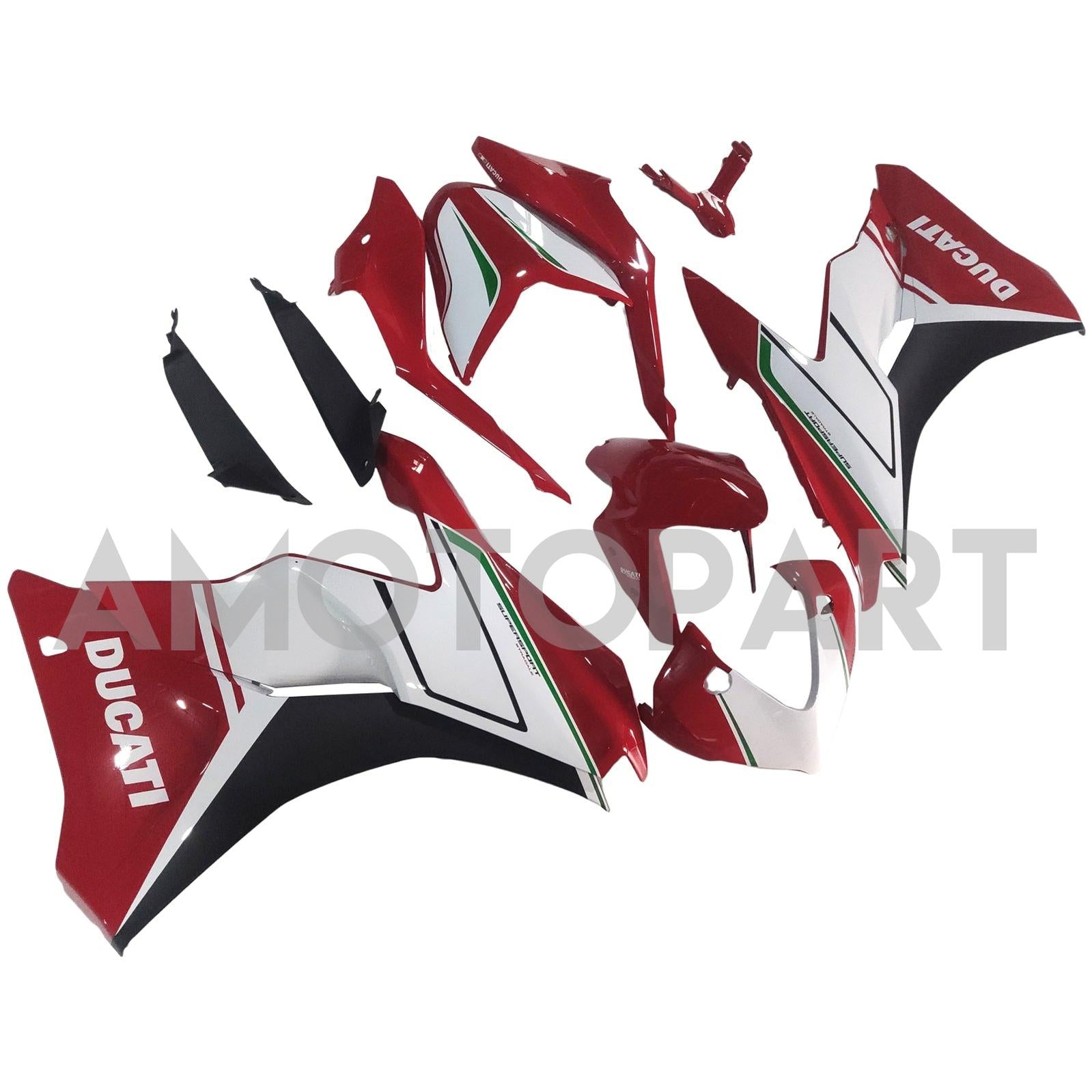Amotopart 2017-2022 Ducati Supersport 939 / 939S White Red Fairing Kit